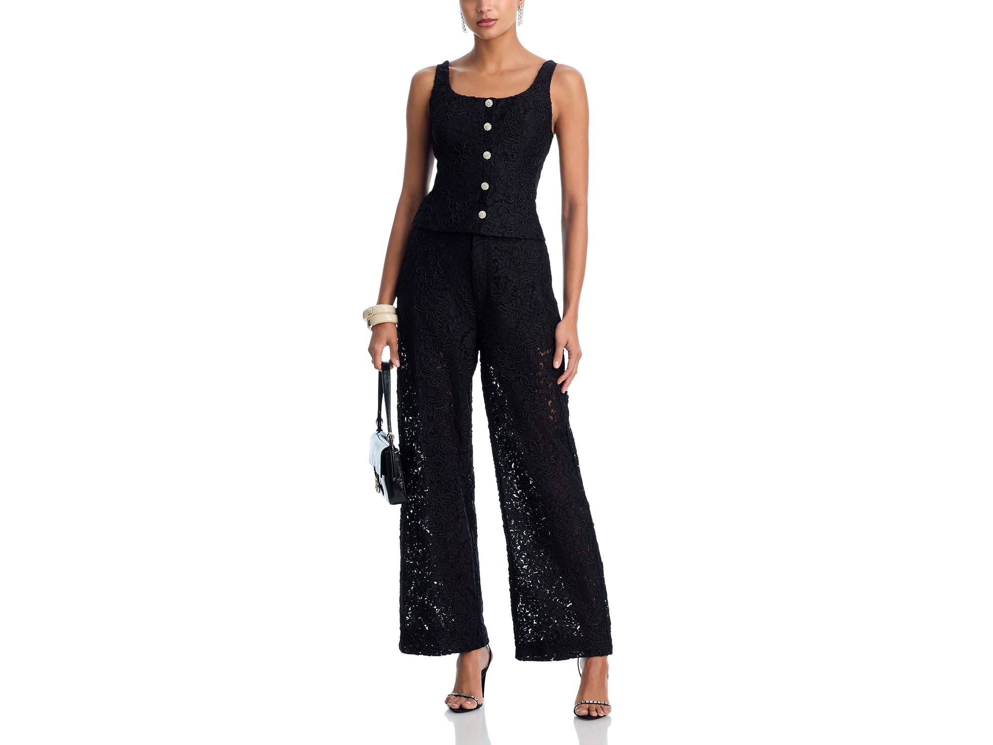 Soutache Cord Sleeveless Lace Top - Exclusive — Image 4
