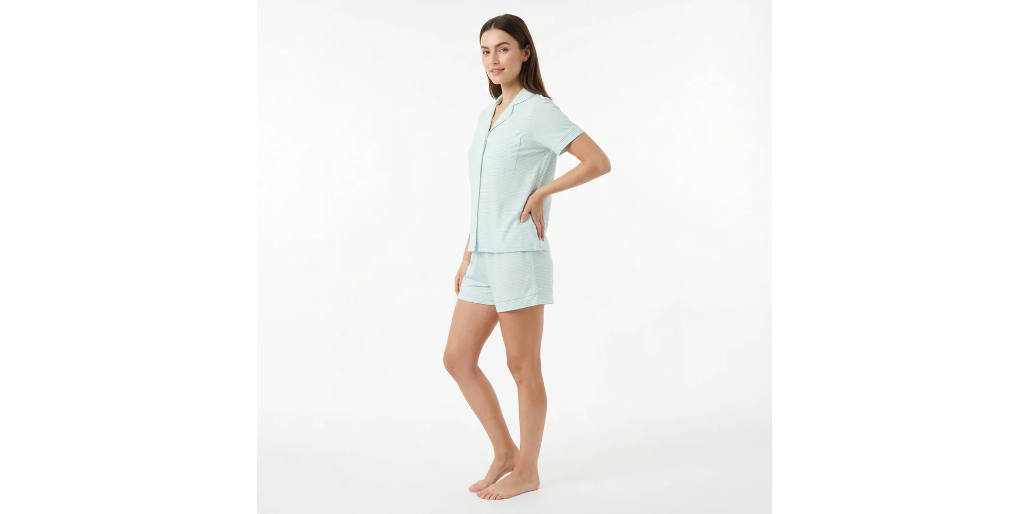 Cloud Stripe Bamboo Pajama Set — Image 8