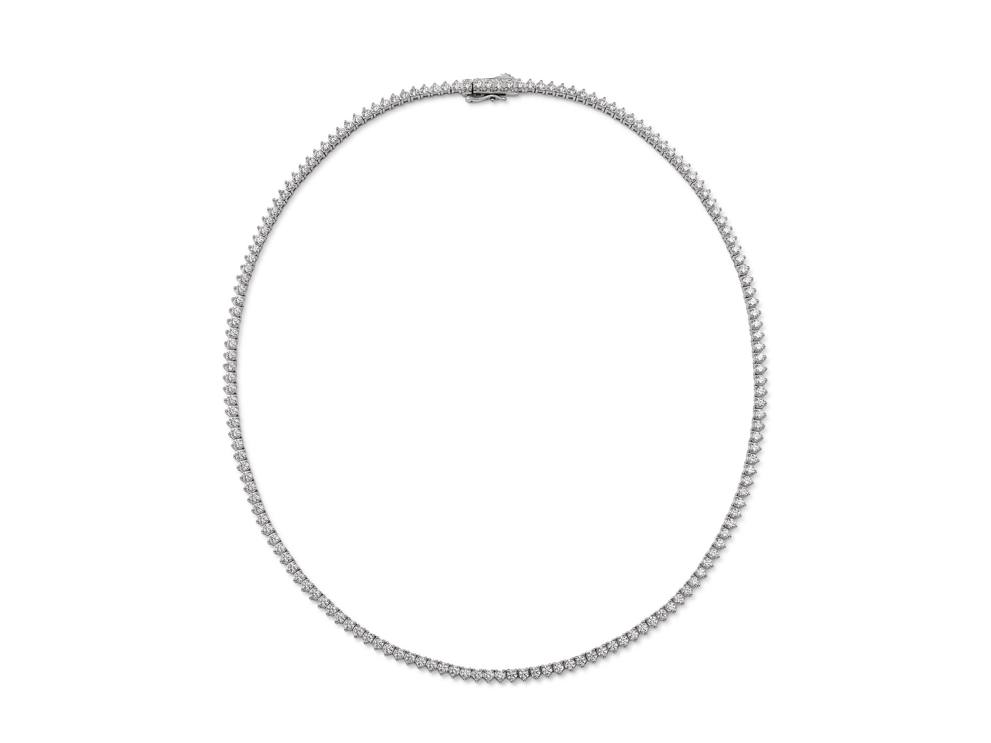 Certified Colorless Diamond Classic Tennis Necklace Collection in 14K White Gold, 5.5-7 tcw — Image 8