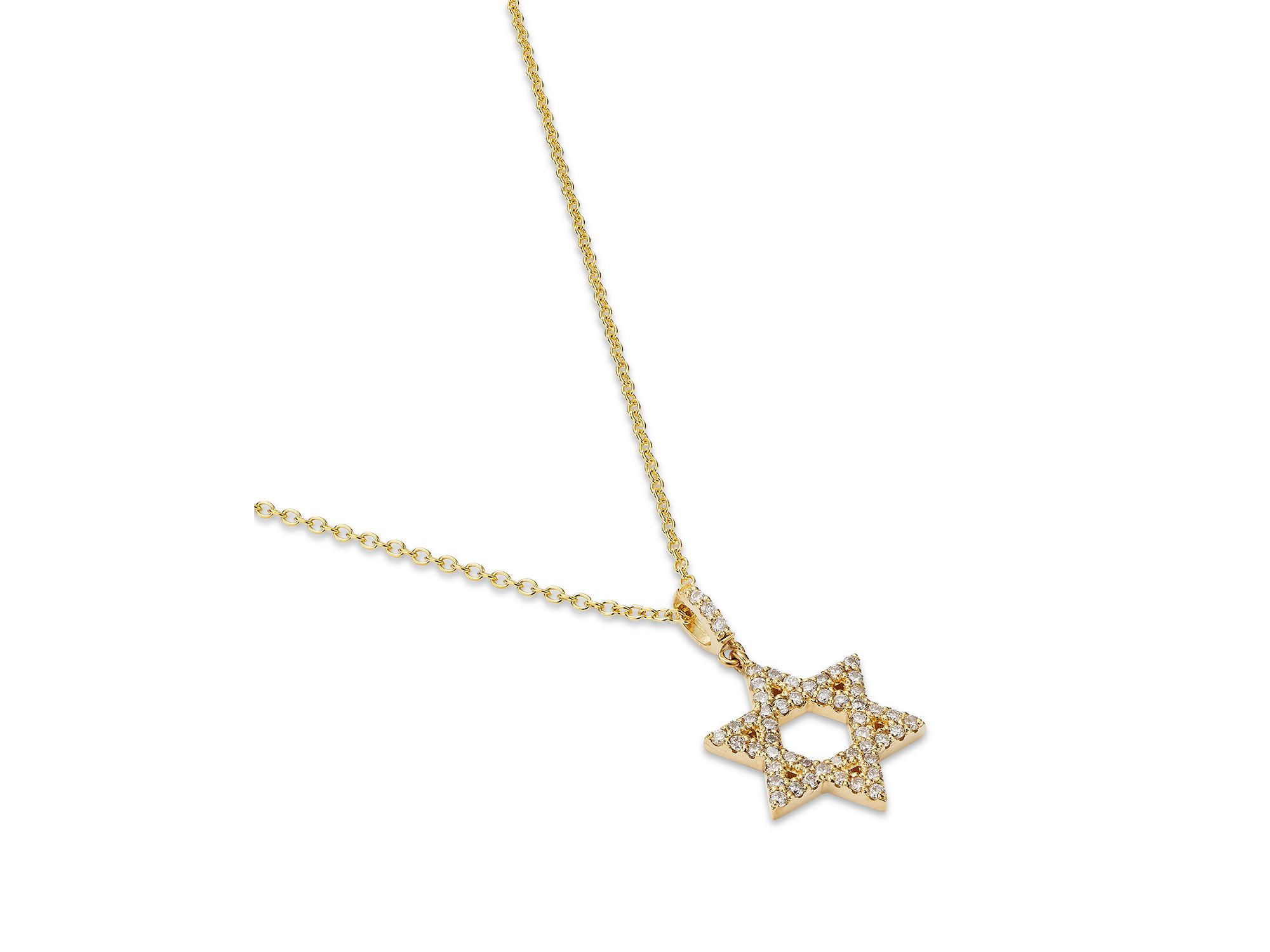 Diamond Star of David Pendant Necklace in 14K Yellow Gold, 0.25 tcw — Image 3