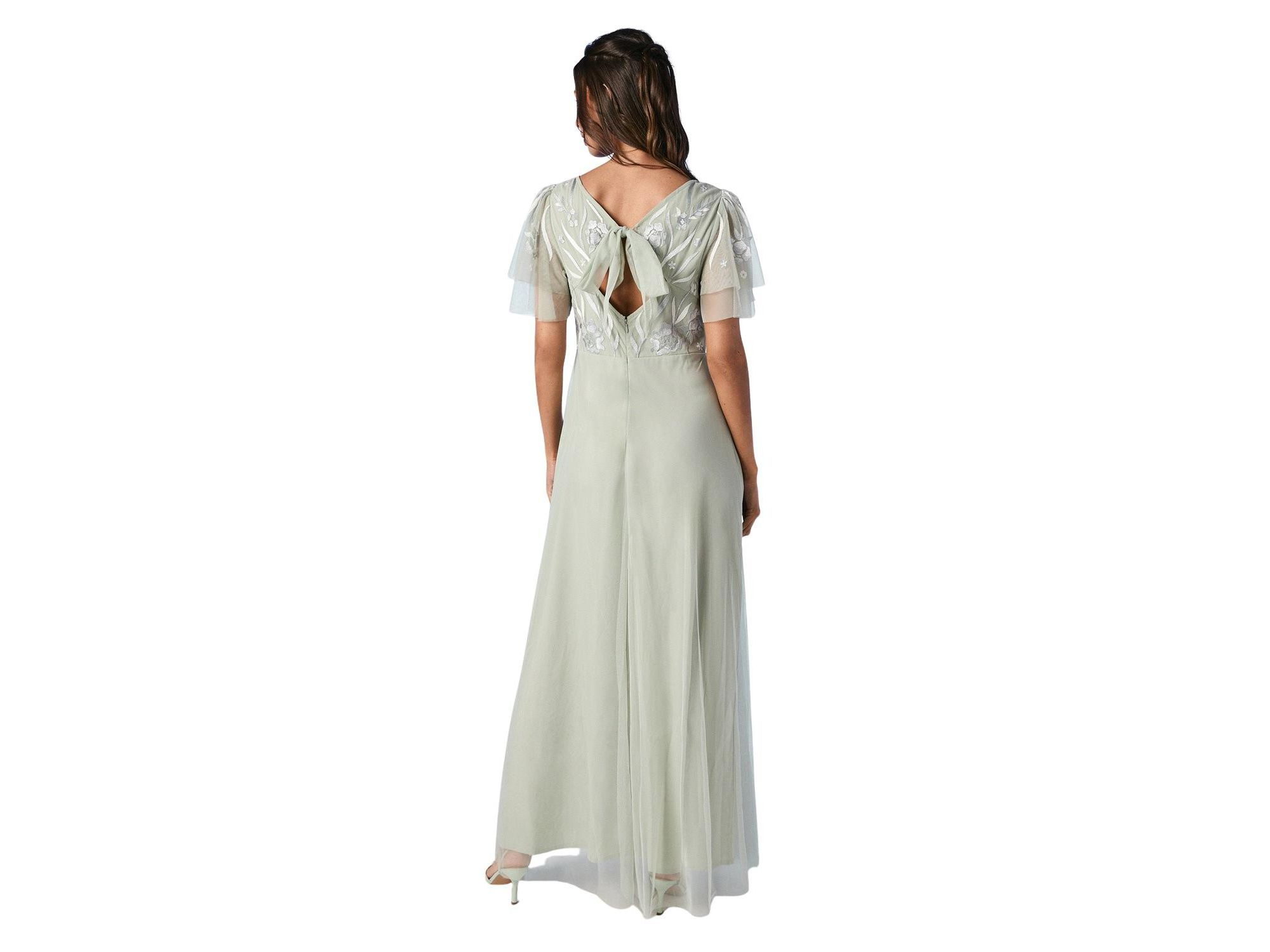 Angel Sleeve Maxi Bridesmaids Dress — Image 4