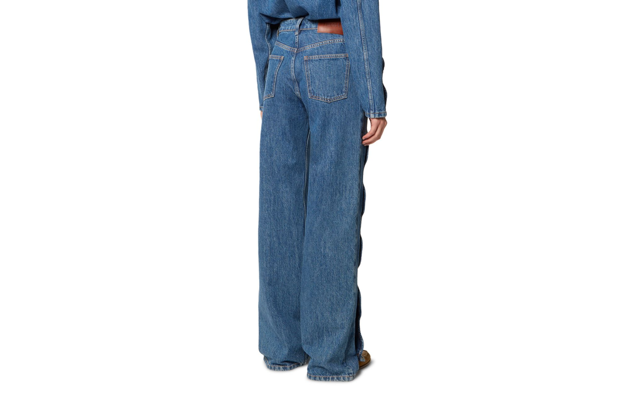 Peron High Rise Wide Leg Jeans in Blue Denim — Image 4