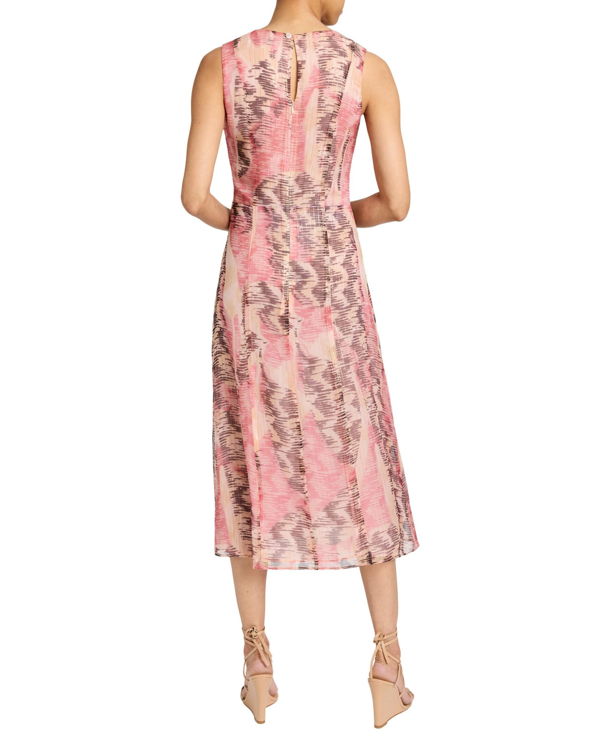 DOROTHY A-line Sleeveless Dress in Printed Silk Chiffon — Image 3