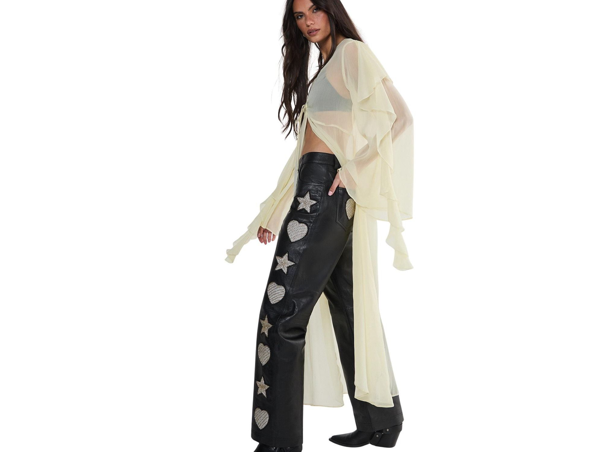 Leather Patched Pants — Image 3