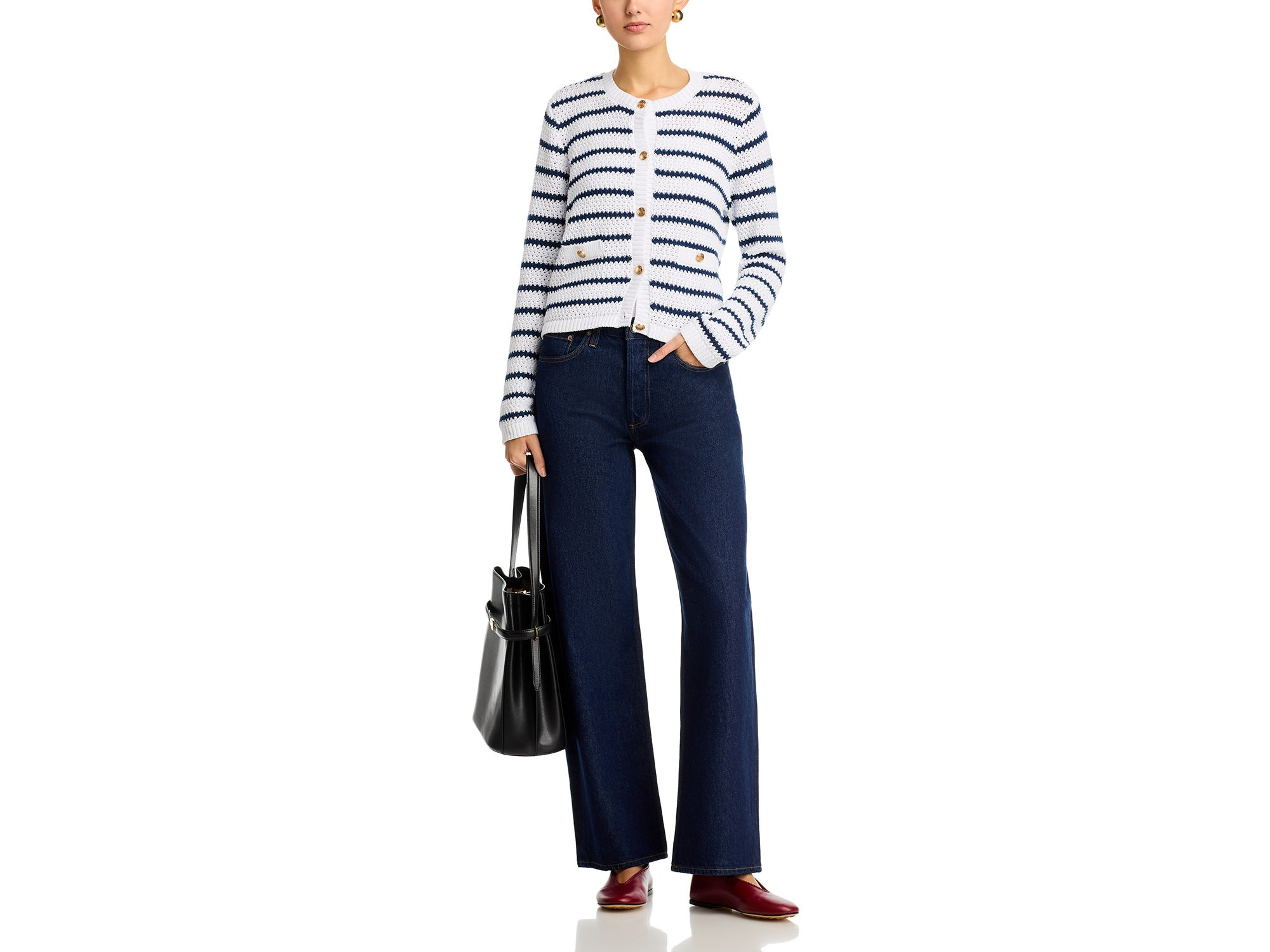 Stripe Button Front Cardigan — Image 4
