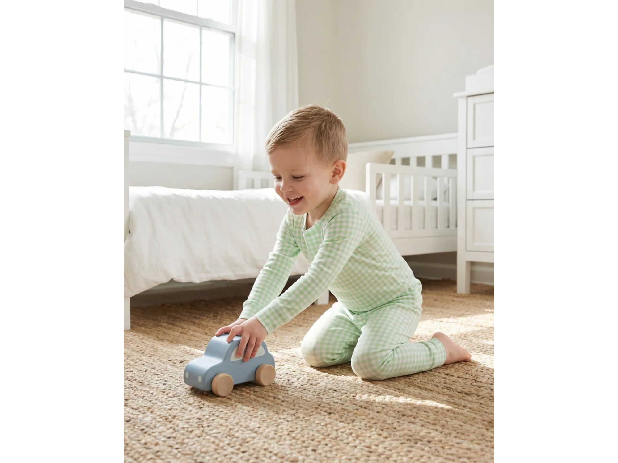 Boys' Pistachio Gingham Pajama Set - Baby, Little Kid — Image 4