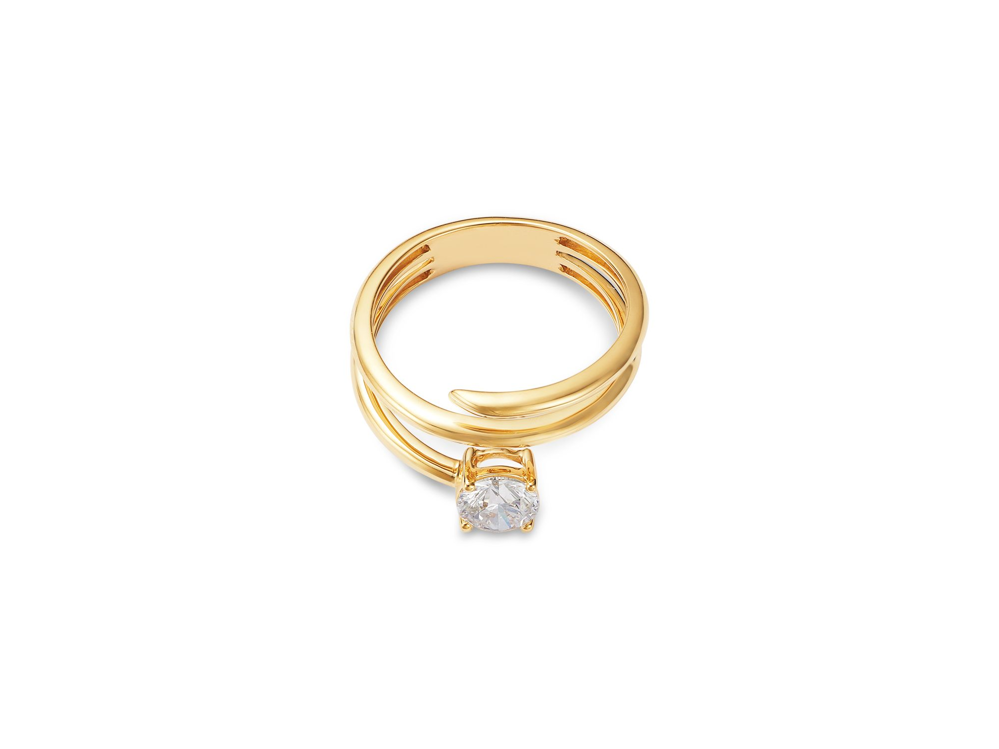 Luxe Collection Certified Lab Grown Diamond Spiral Ring in 14K Yellow Gold, 0.75 tcw — Image 3