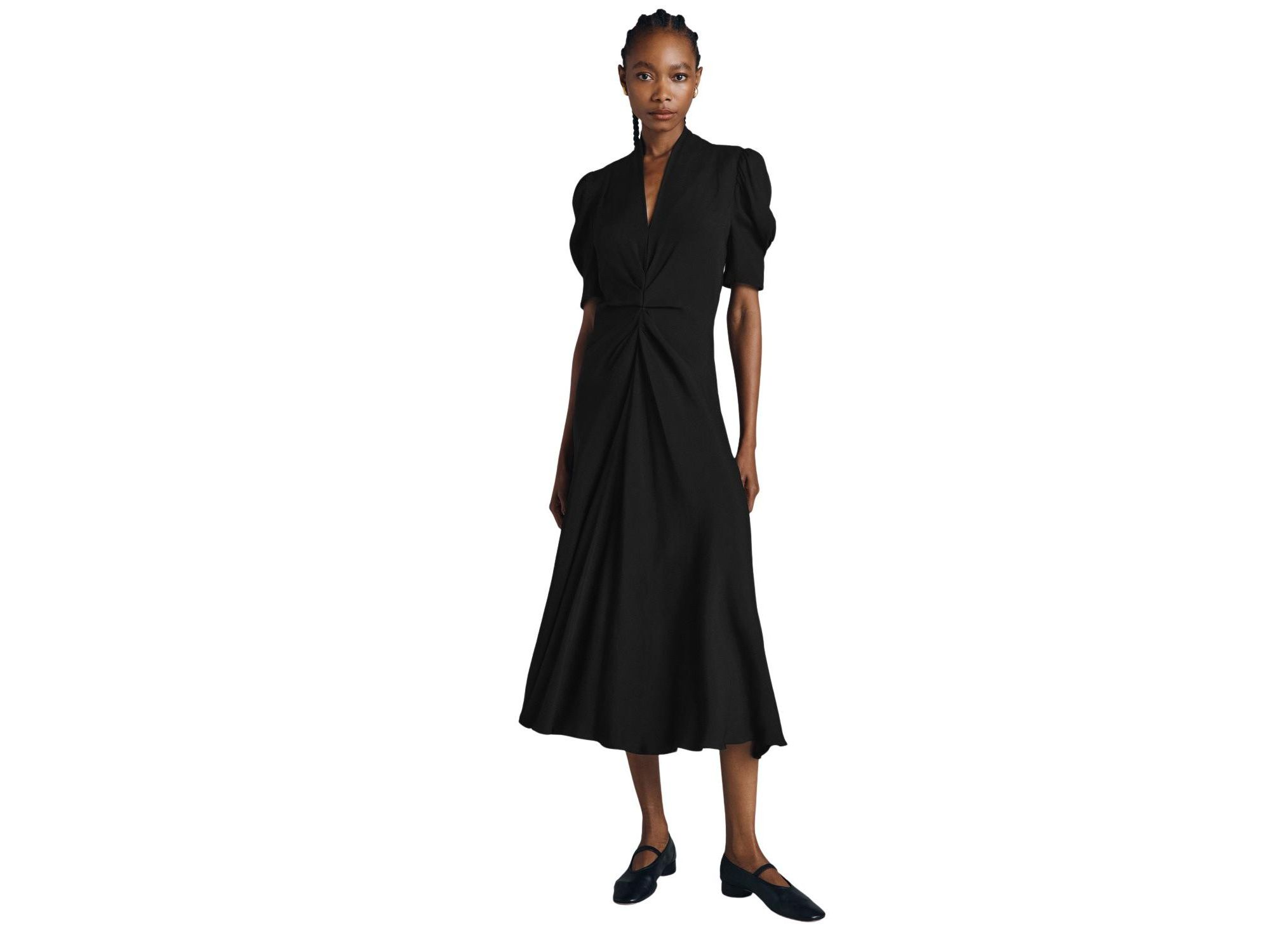 Capri Crepe Short Sleeve Midi Dress — Image 3