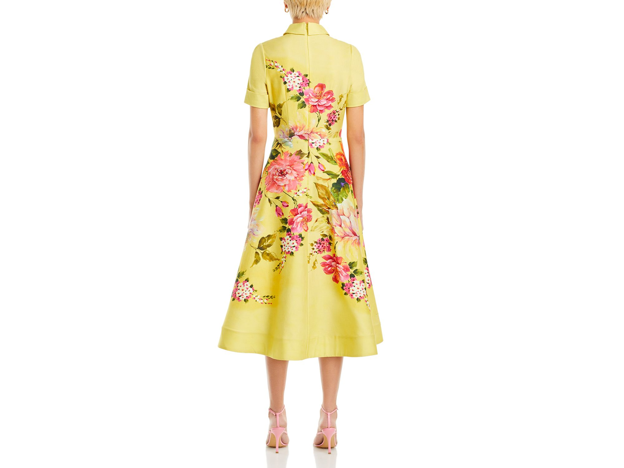 Bold Floral Print Shirt Midi Dress — Image 7