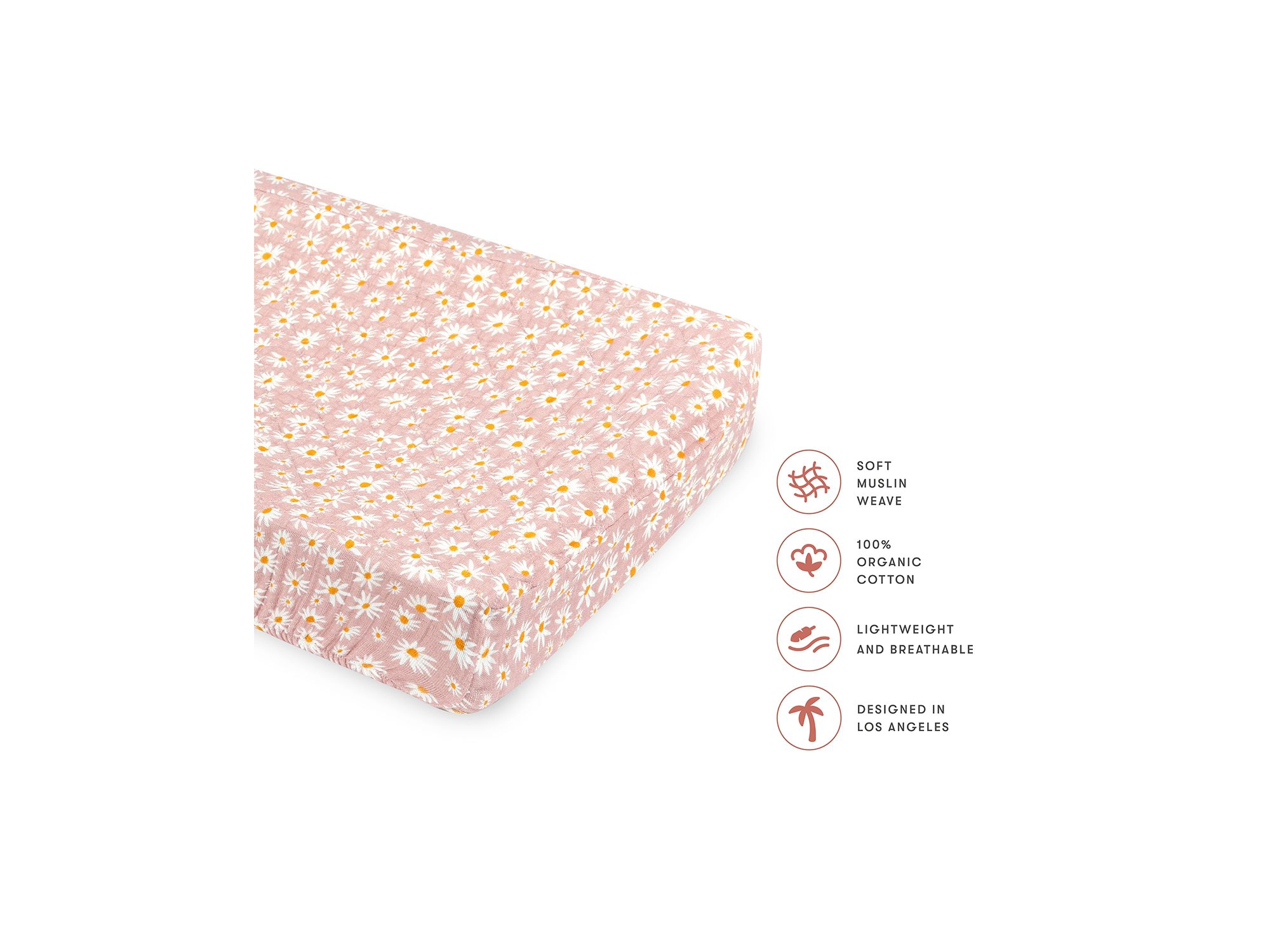 Quilted Changing Pad Cover in GOTS Certified Organic Muslin Cotton — Image 8