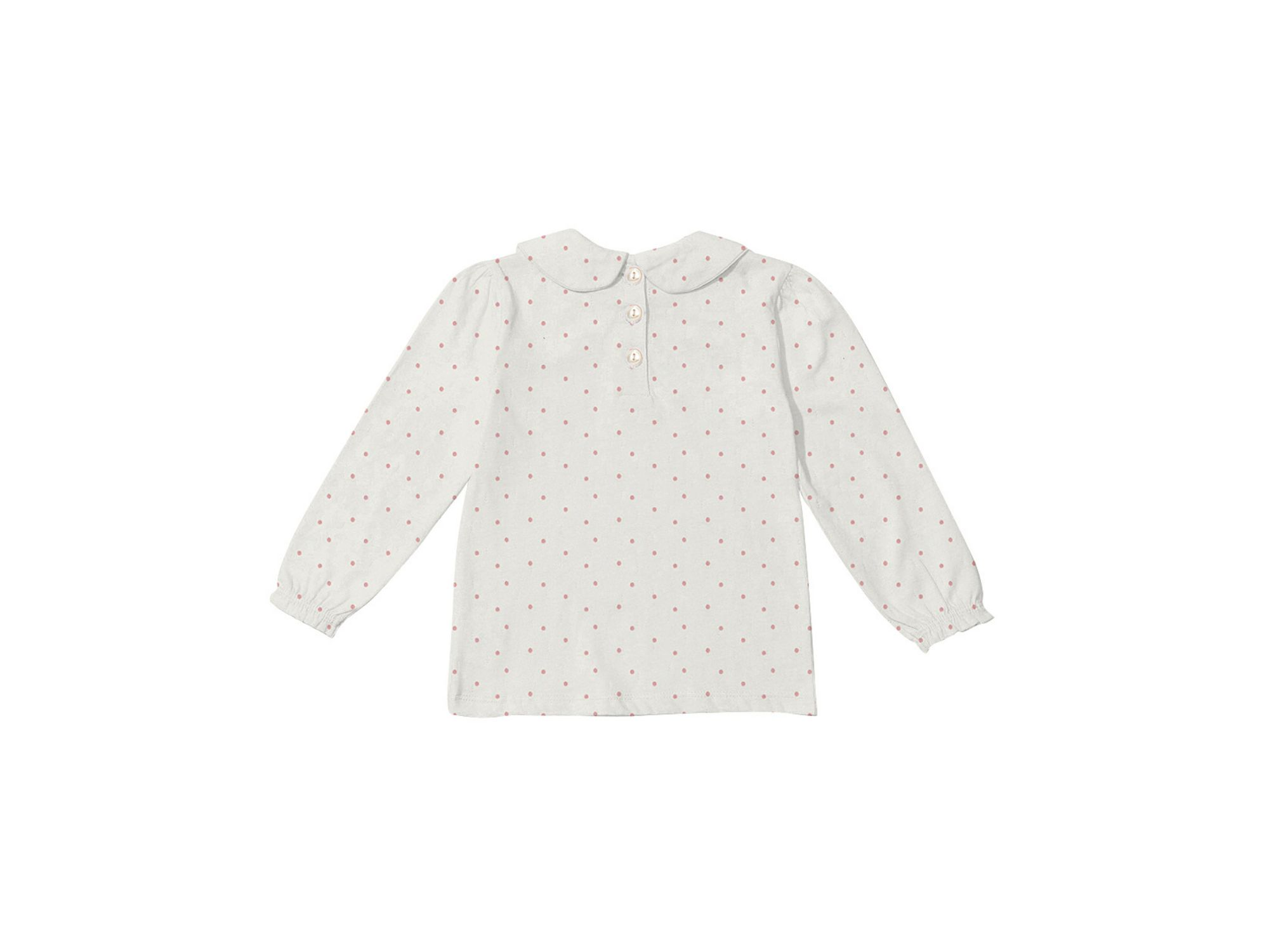 Girls Peter Pan Collar Top with Pink Spots - Baby, Little Kid, Big Kid — Image 3