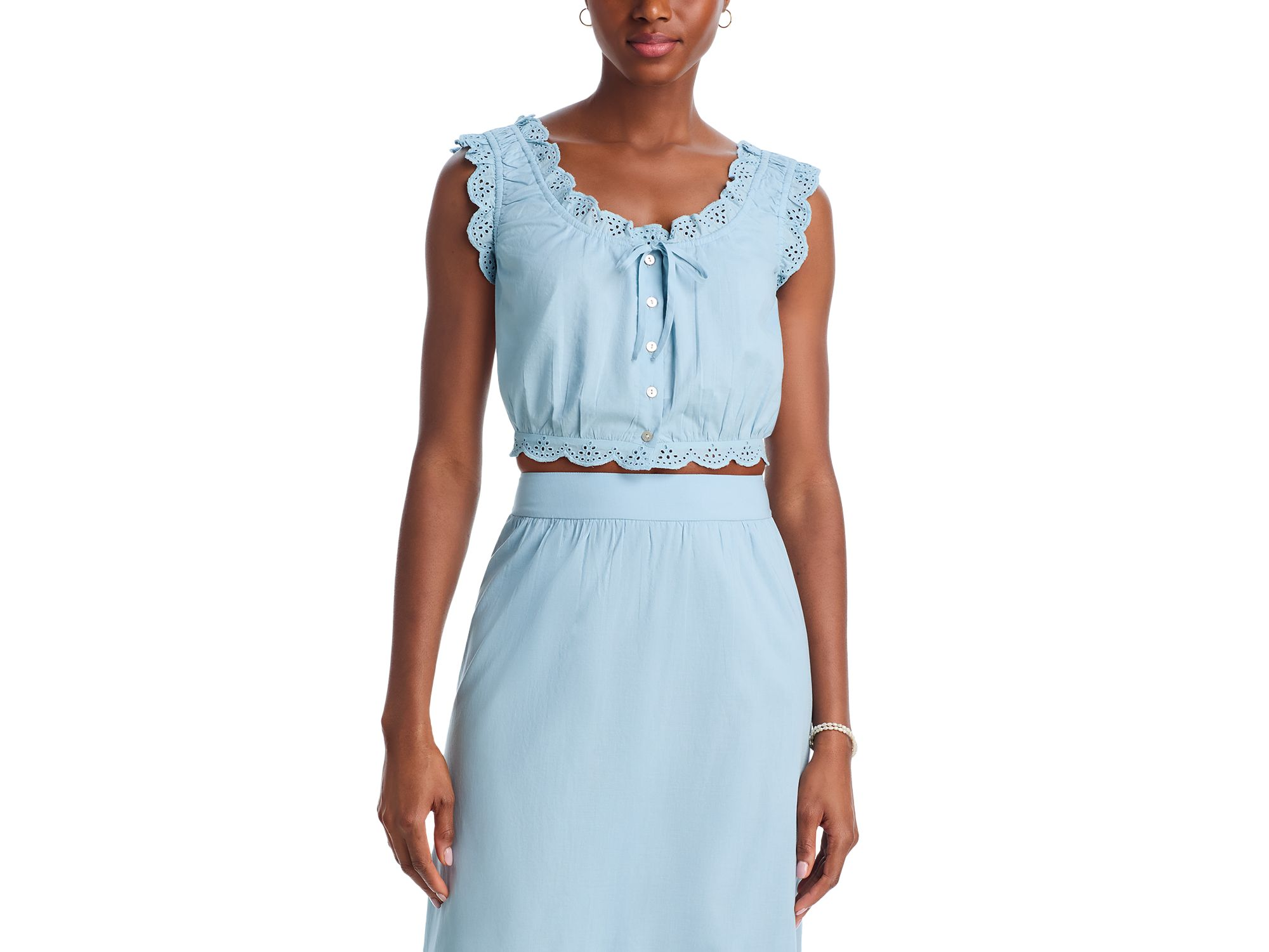 Eyelet Trim Top & Eyelet Trim Midi Skirt — Image 5
