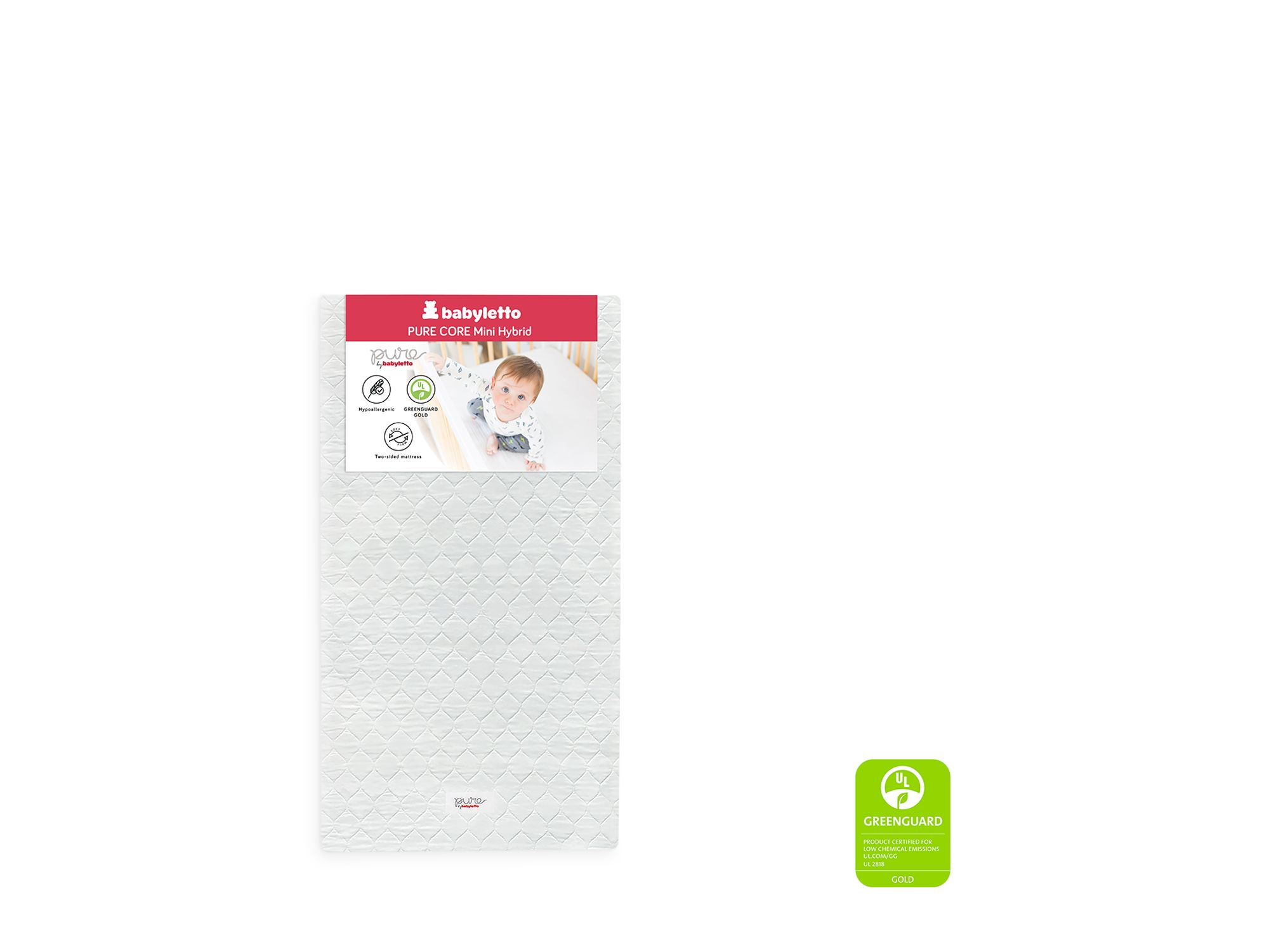 Pure Core Mini Crib Mattress with Hybrid Waterproof Cover — Image 3