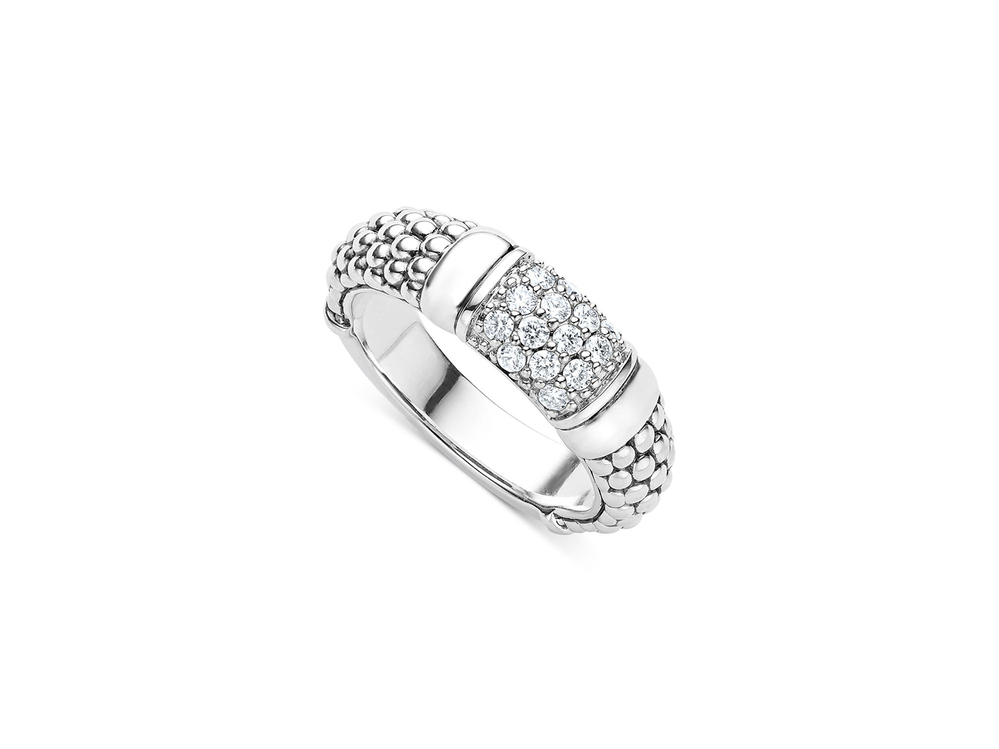 Sterling Signature Caviar Pavé Diamond Ring — Image 3