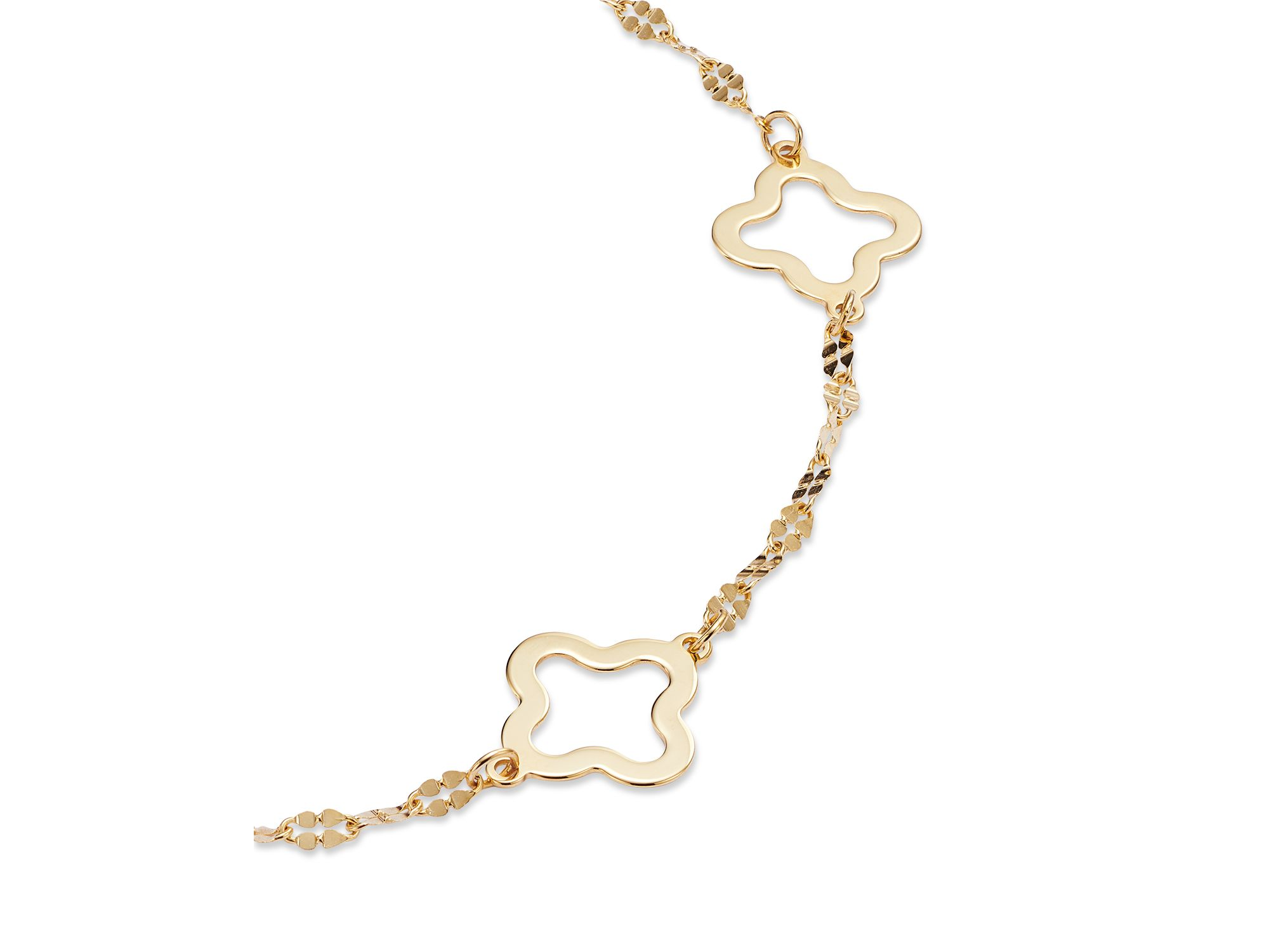 Quatrefoil Station Bracelet in 14K Yellow Gold — Image 4