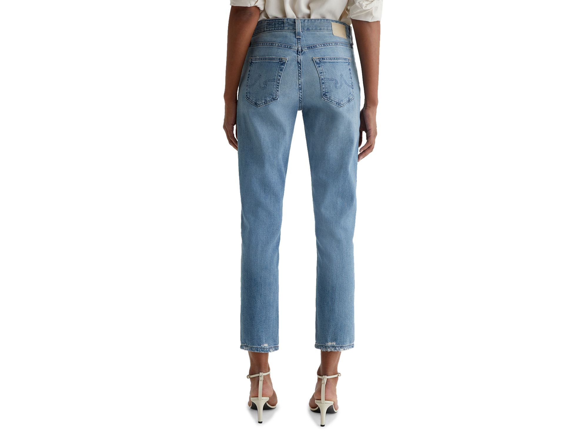Ex Boyfriend Mid Rise Straight Leg Jeans in Aries Destructed — Image 5