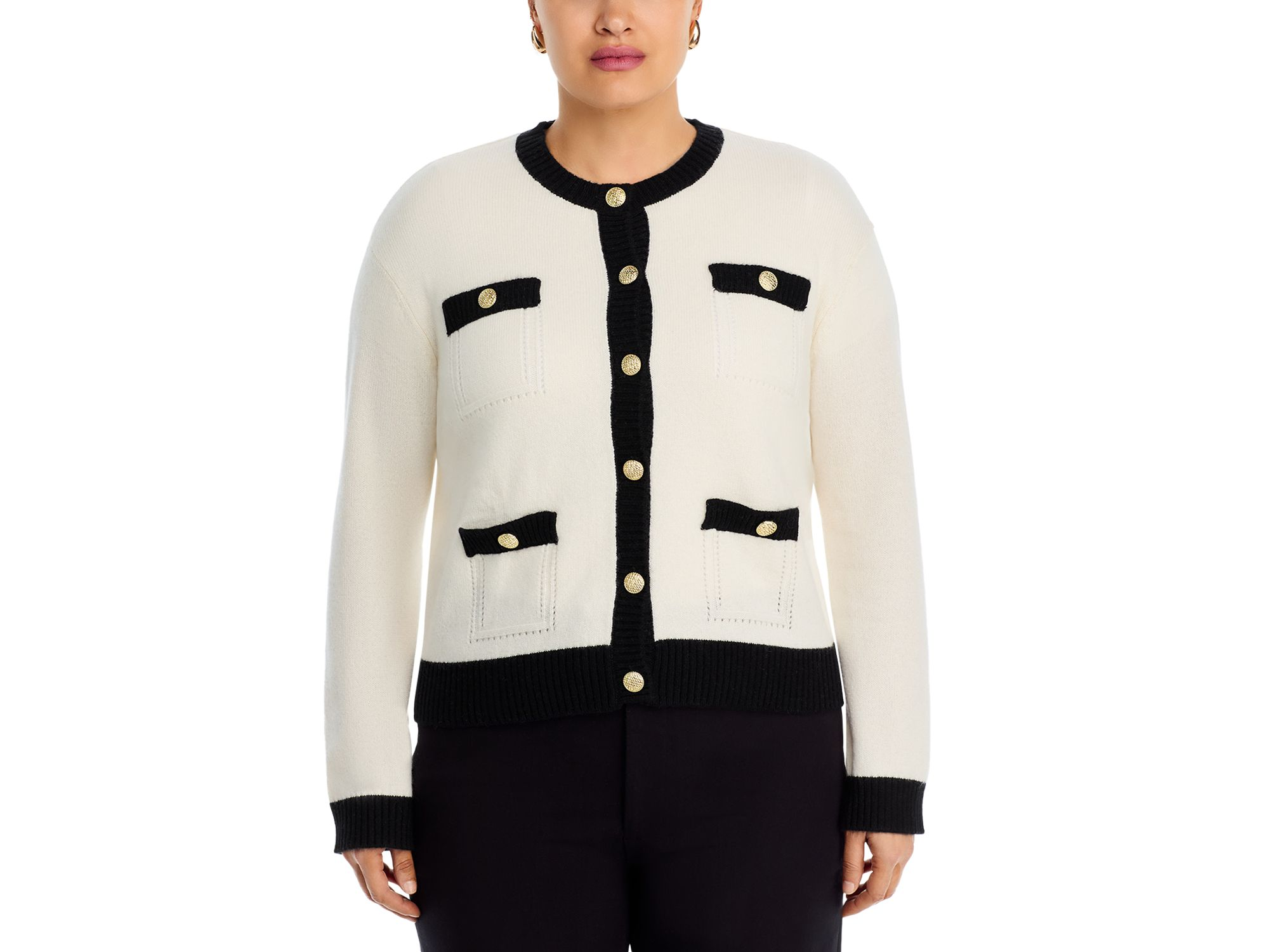 100% Cashmere Contrast Trim Cardigan - Exclusive — Image 7