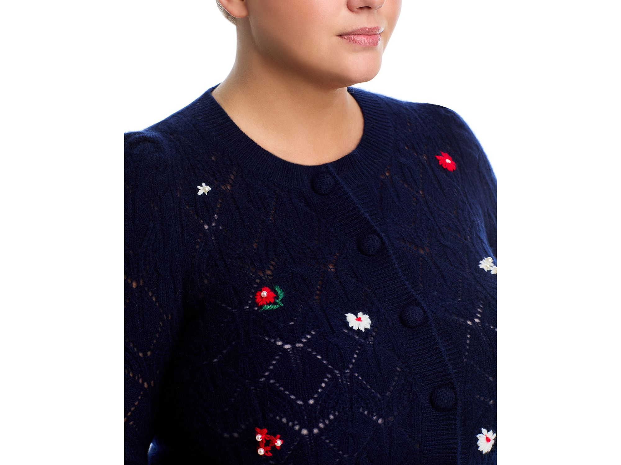 100% Cashmere Crewneck Cardigan Sweater - Exclusive — Image 3