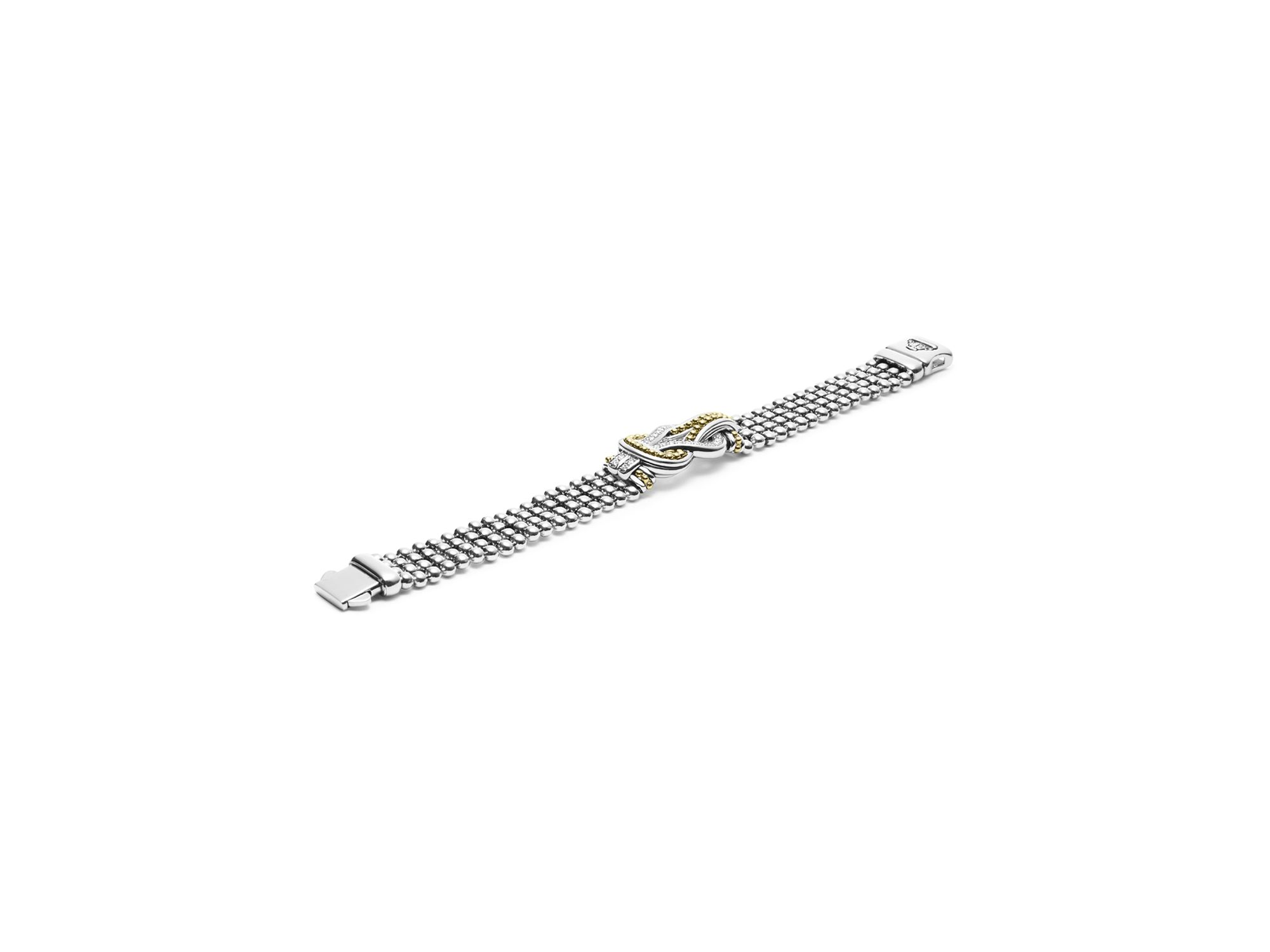 Sterling Silver and 18K Gold Newport Diamond Caviar Bracelet — Image 5