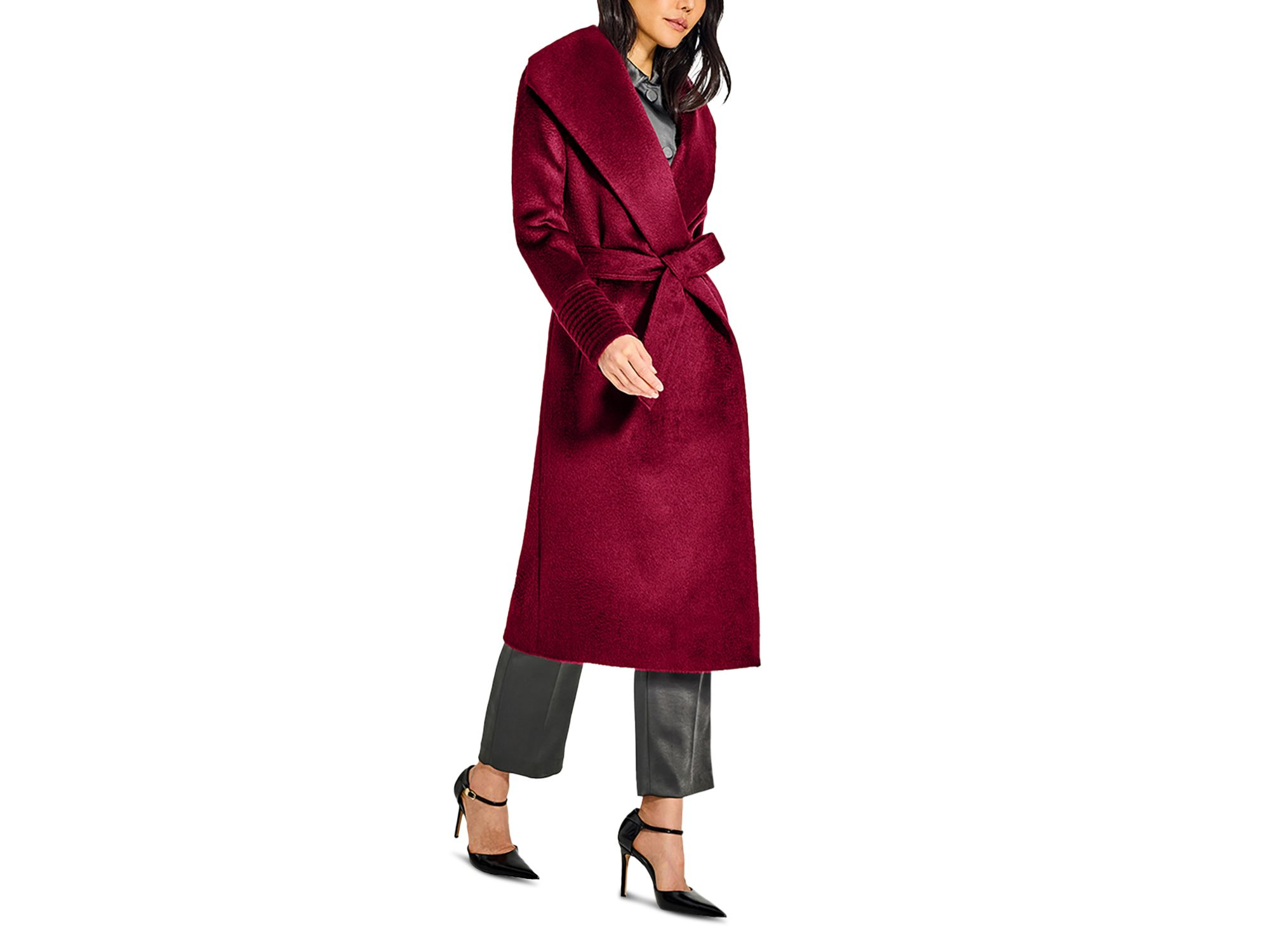 Suri Shawl Collar Long Wrap Coat — Image 4