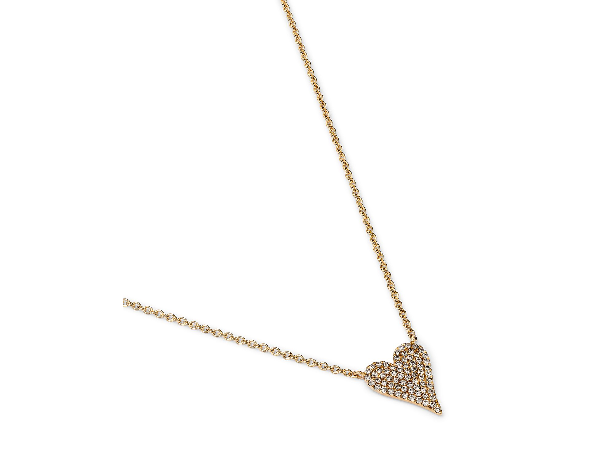 Diamond Pavé Heart Pendant Necklace in 14K Yellow Gold, 0.21 tcw — Image 3