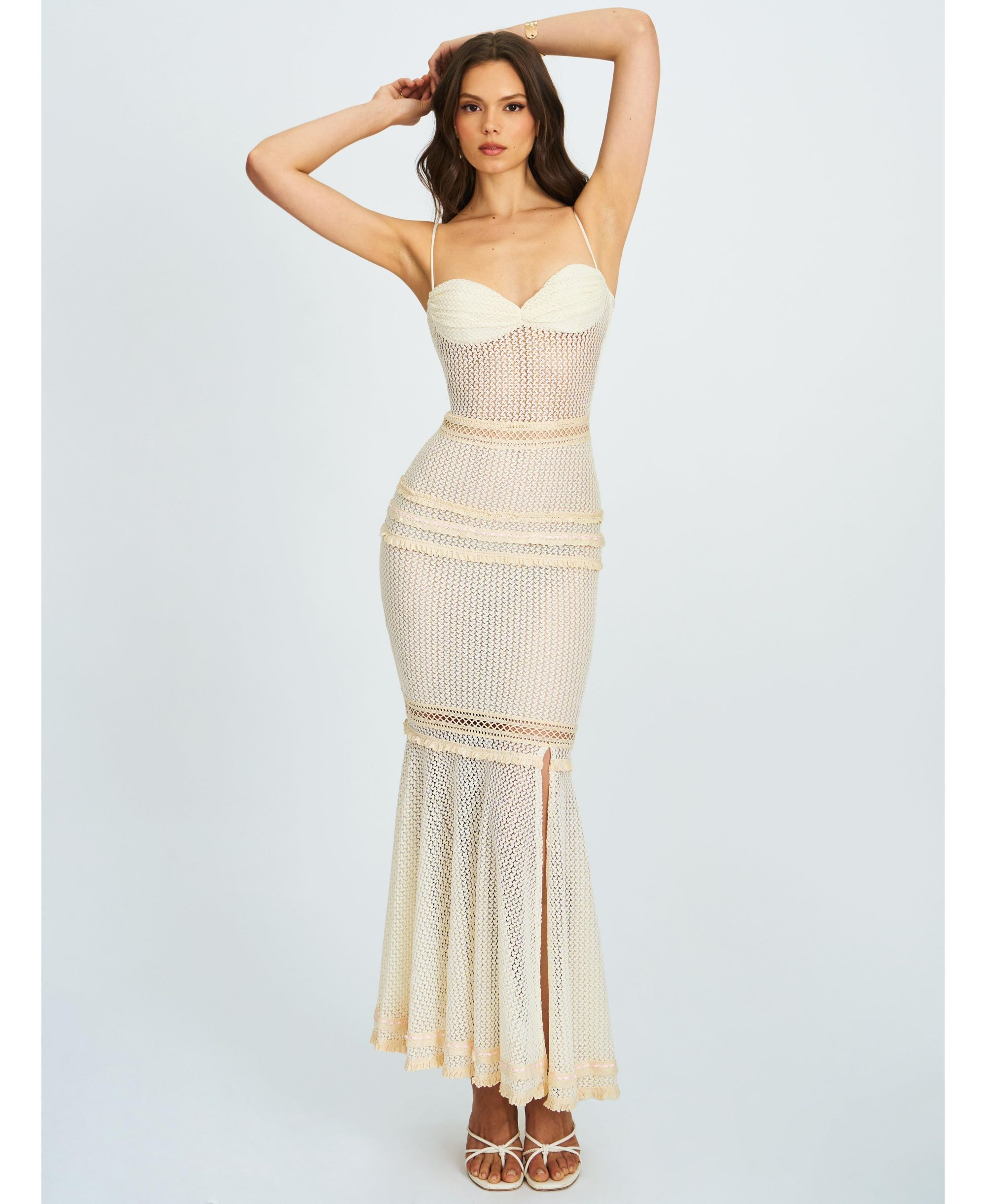 Pallas Lace Trim Crochet Mermaid Maxi Dress — Image 4