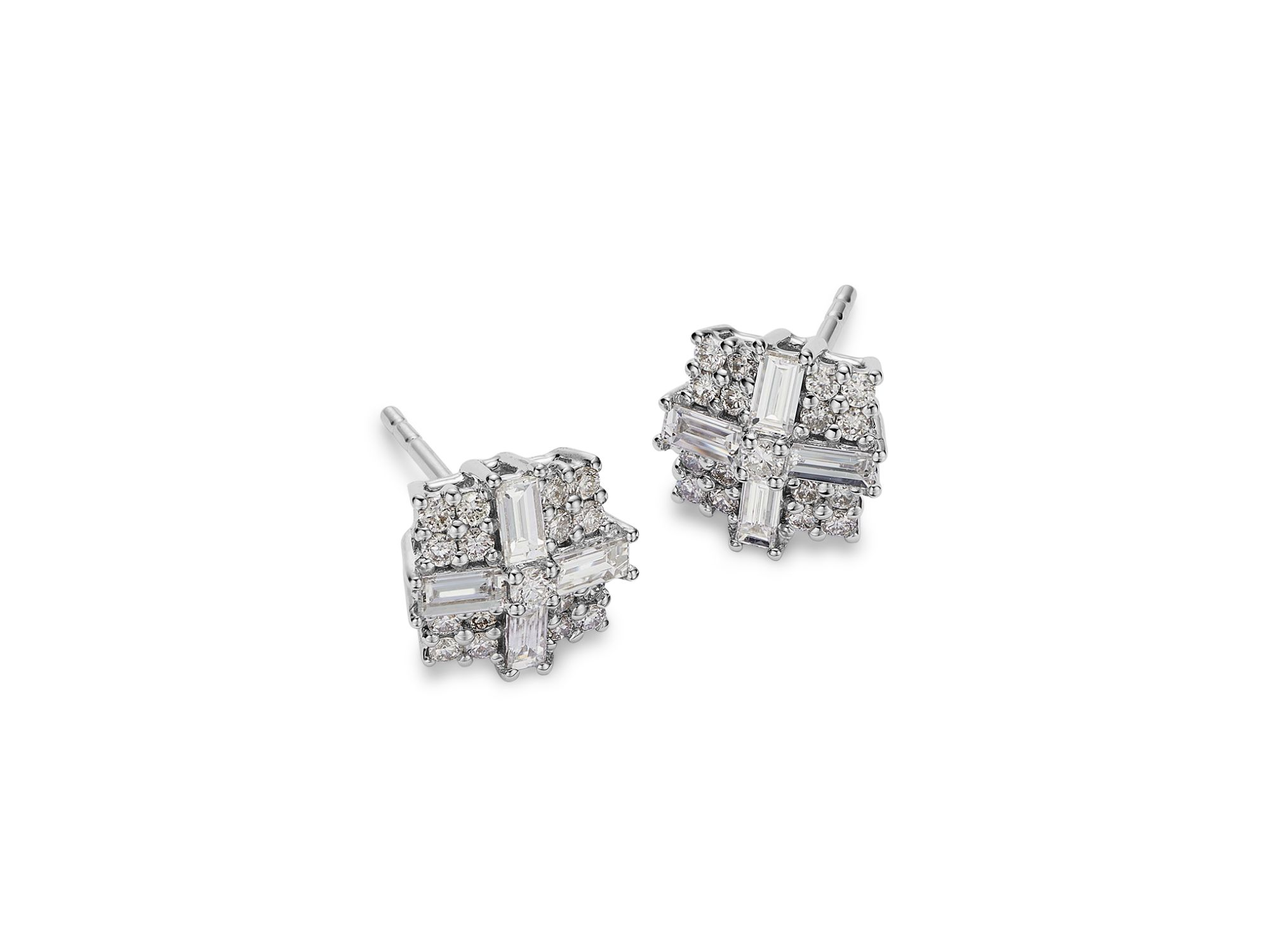 Diamond Stud Earrings in 14K White Gold, 0.65 tcw — Image 3