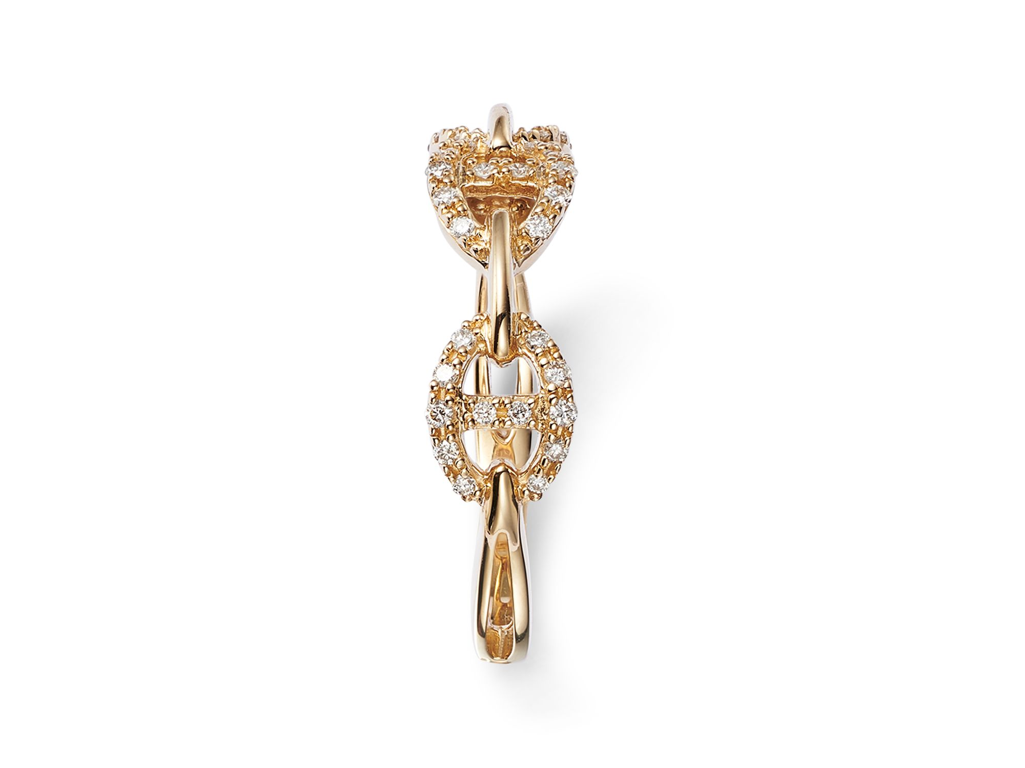 Diamond Interlocking Ring in 14K Yellow Gold, 0.14 tcw — Image 4