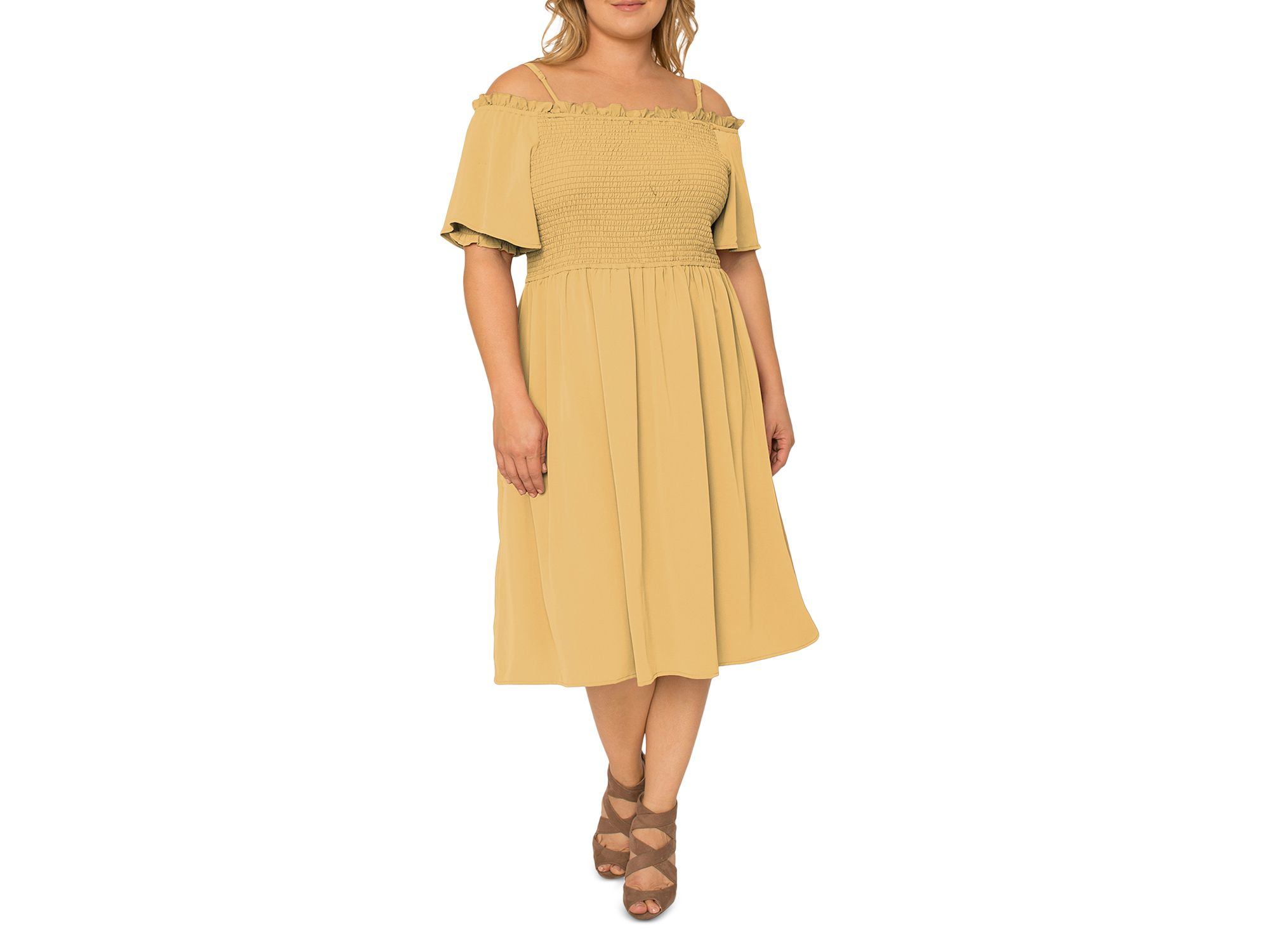 Smocked Midi Dress — Image 3