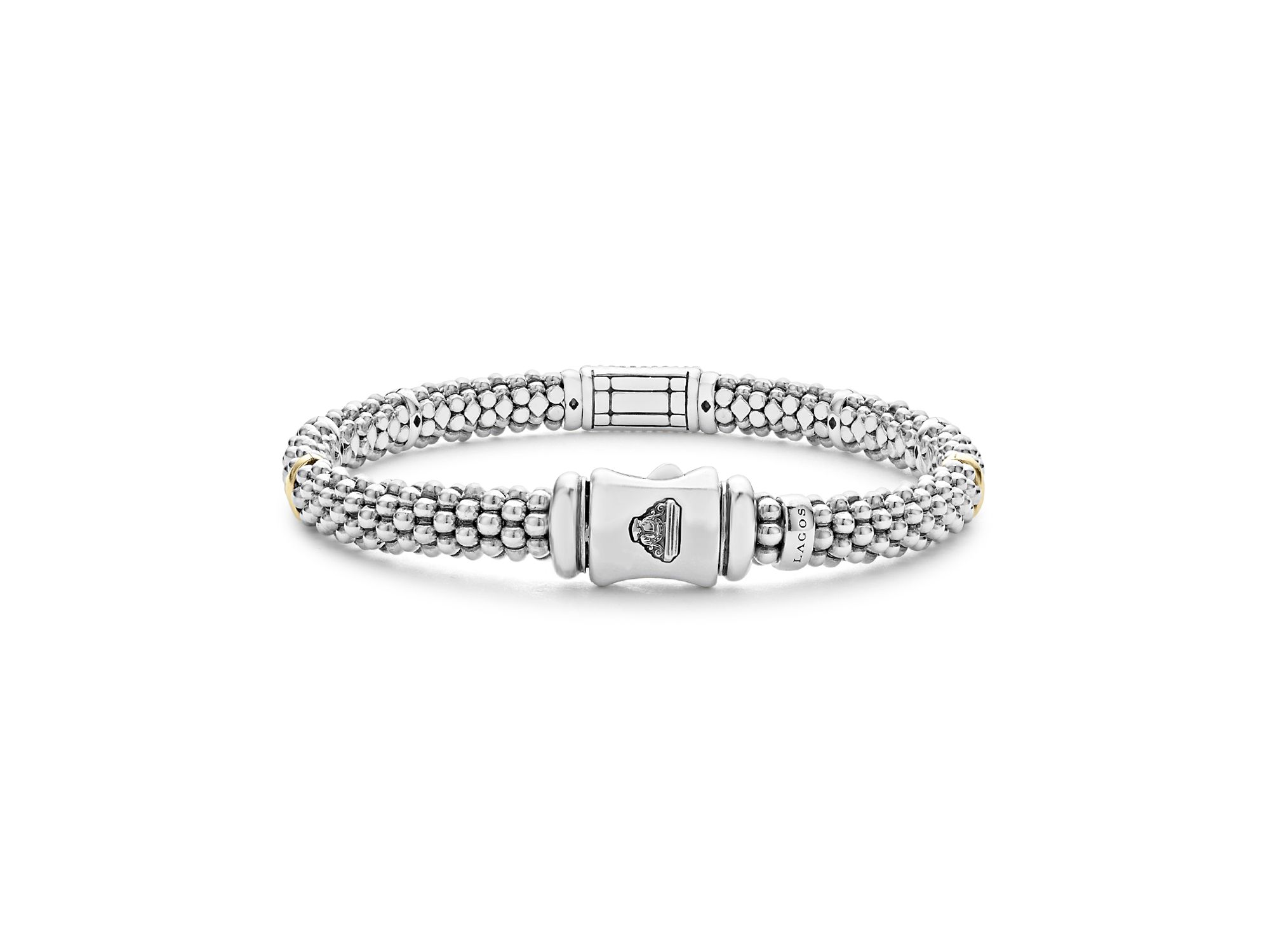 Sterling & 18K Gold Signature Caviar Yellow Sapphire Station Bracelet — Image 5