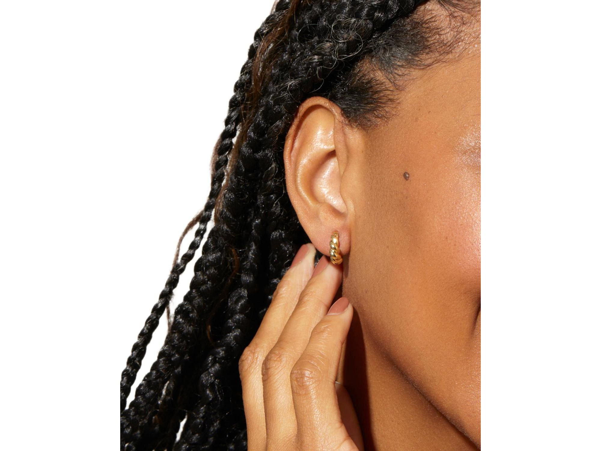 Paris Mini Twisted Hoop Earrings — Image 3