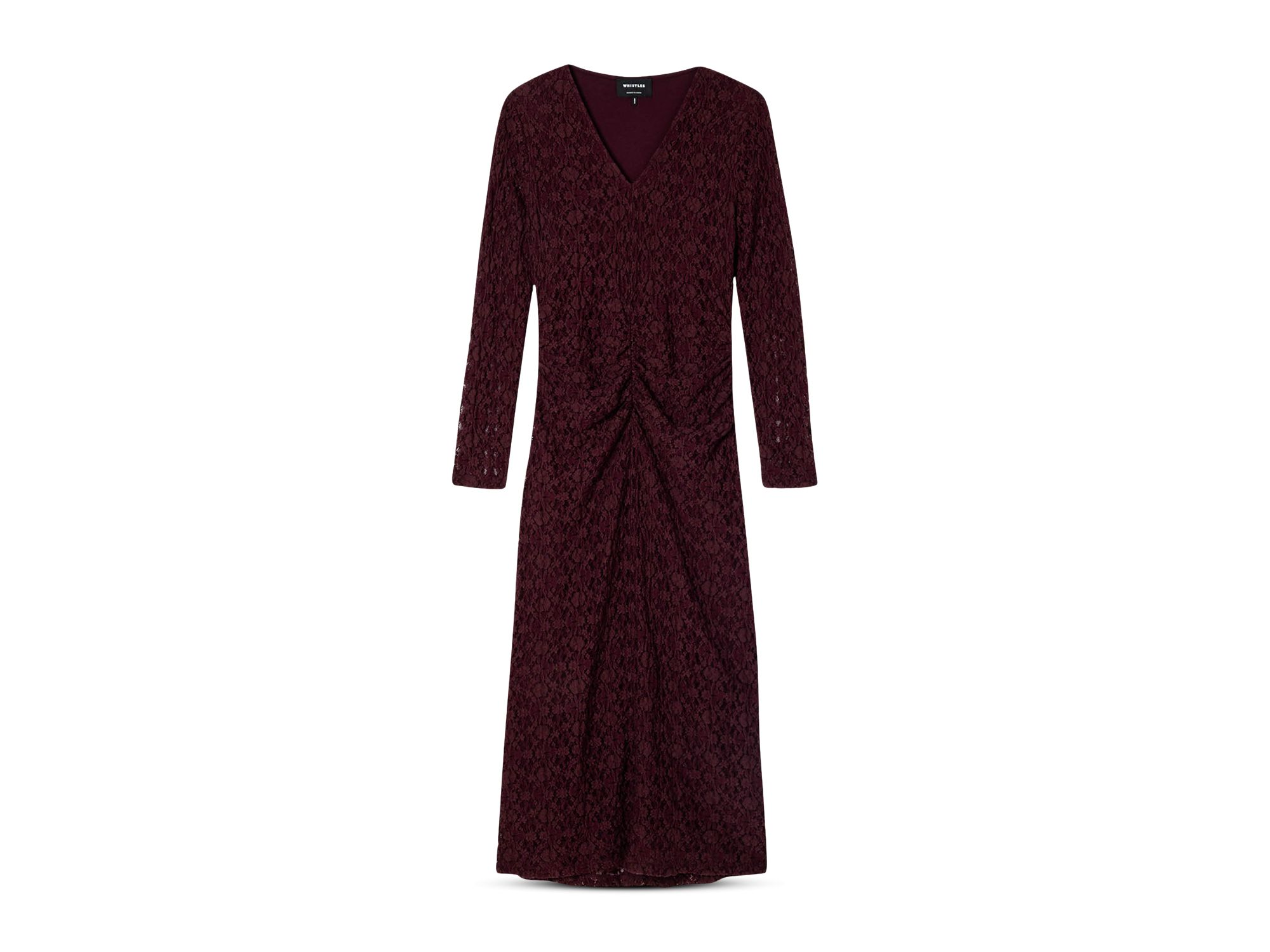 Ruched Bodice Lace Dress - Exclusive — Image 4