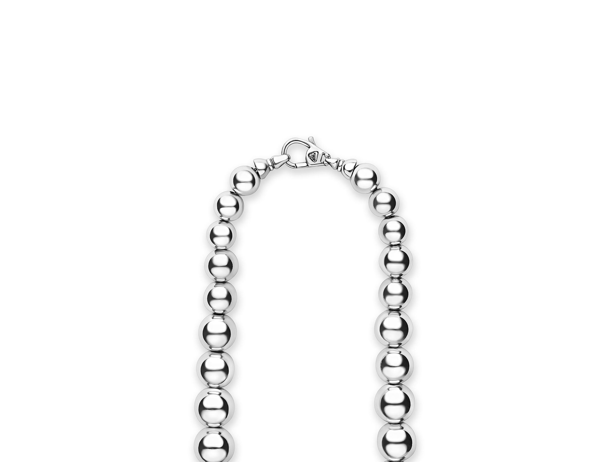 Sterling Caviar Bubbly Graduated Bead Collar Necklace, 18" — Image 4