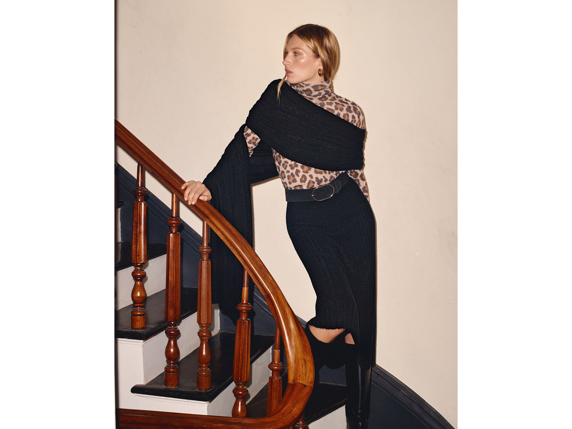 100% Cashmere Ribbed Midi Skirt - Exclusive — Image 3