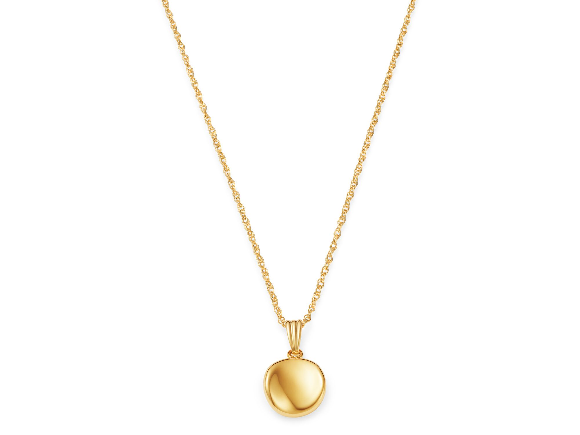 Disc Pendant Necklace in 14K Yellow Gold, 18" — Image 5