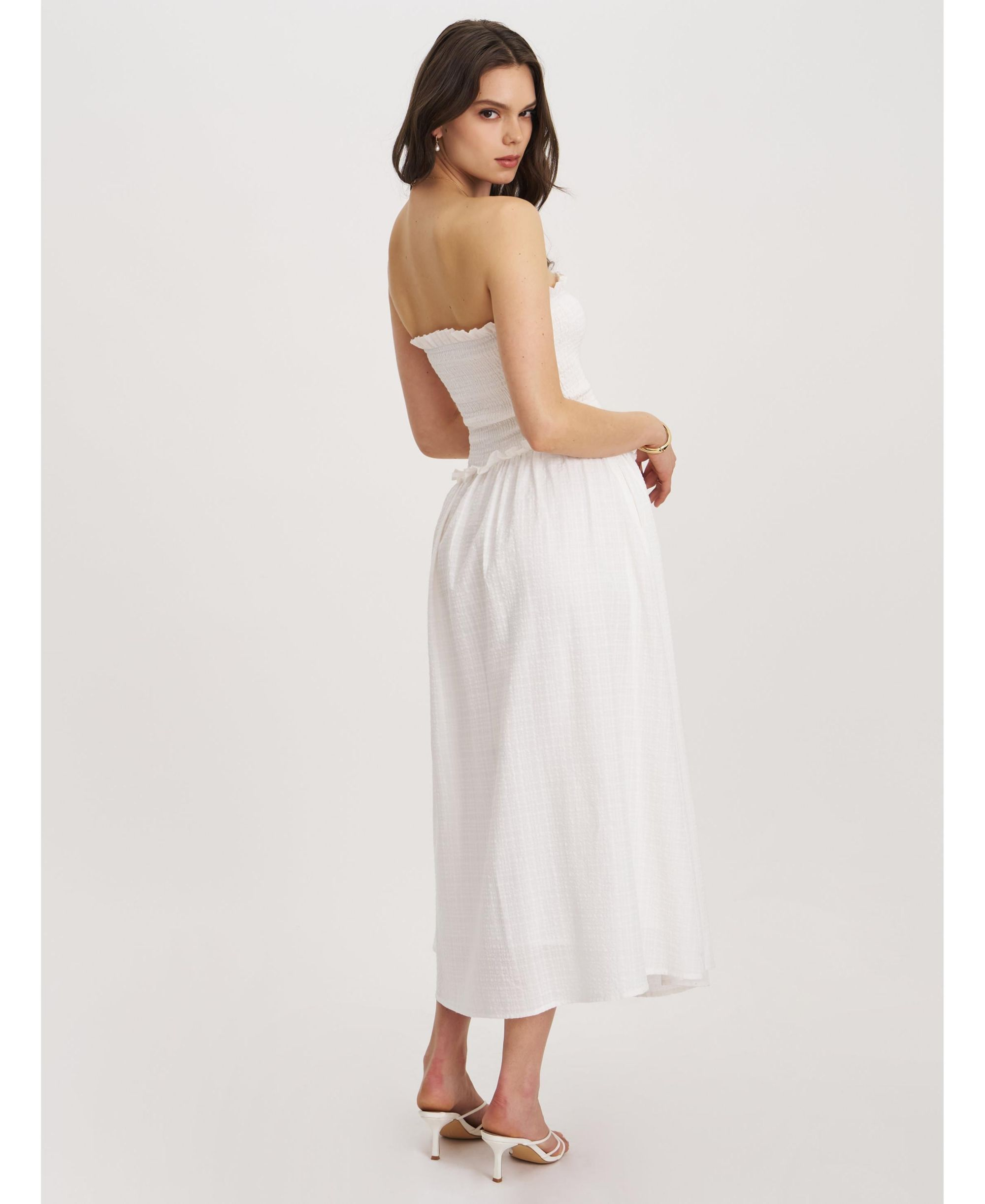 Quadiya Smock Top Strapless Drop Waist Midi Dress — Image 8