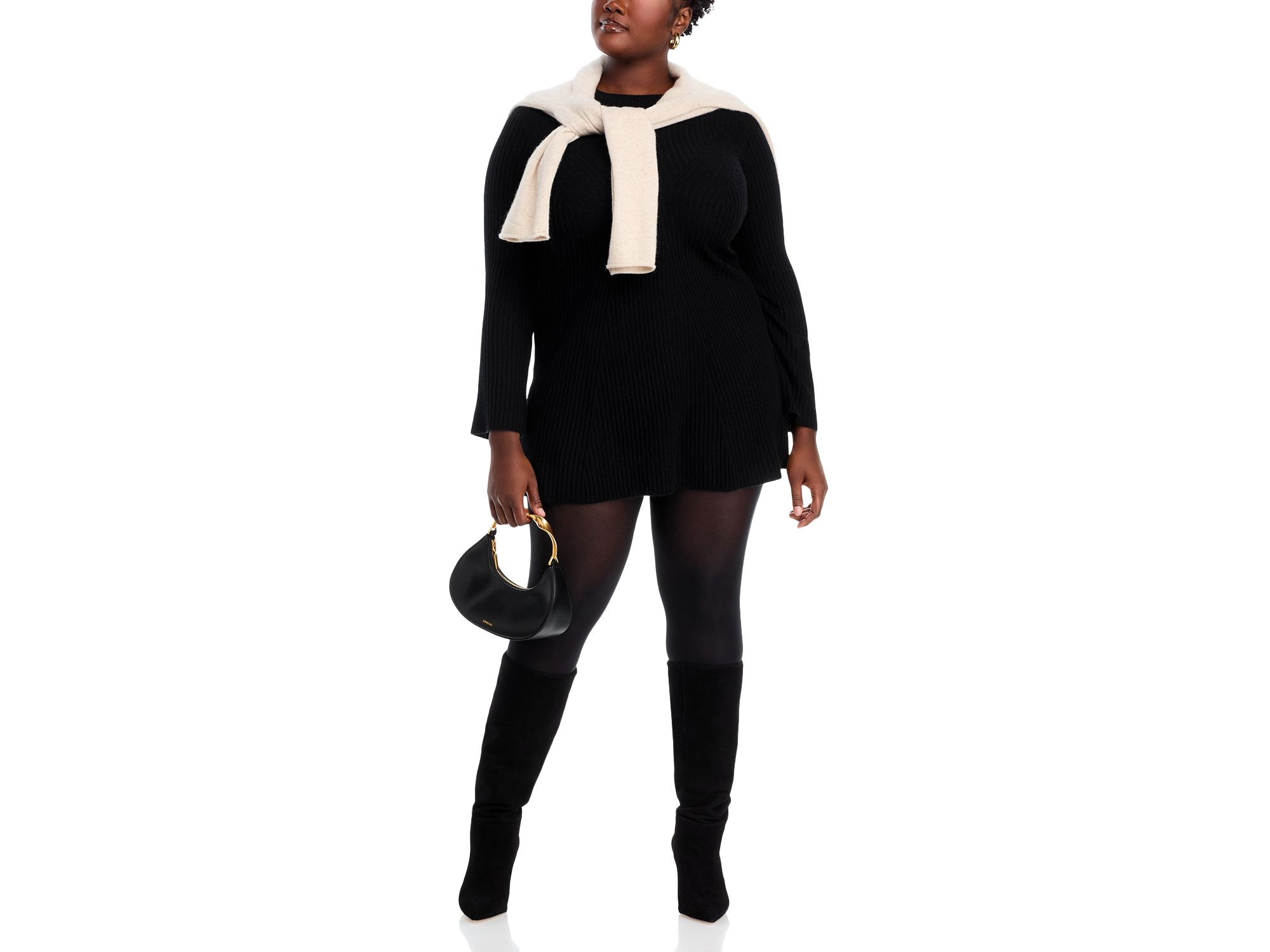 100% Cashmere Contour Ribbed Mini Dress - Exclusive — Image 12