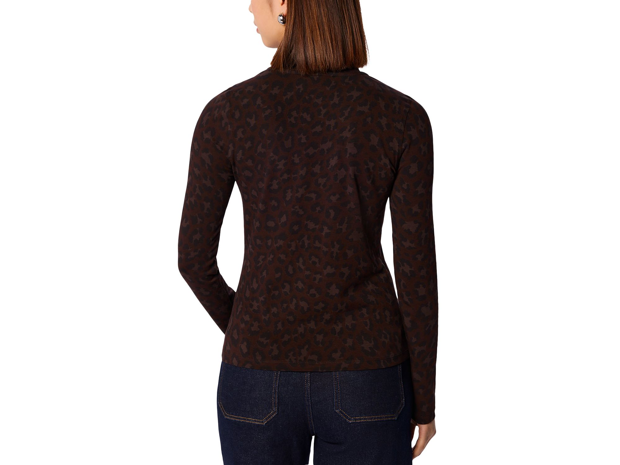 Leopard Print Fitted Jersey Top — Image 3