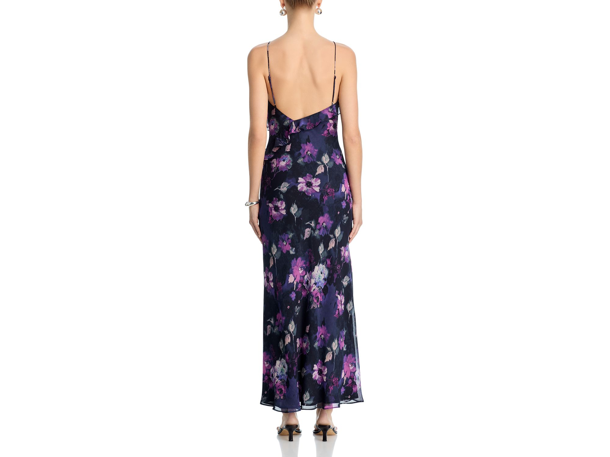 Watercolor Floral Ruffle Maxi Slip Dress - Exclusive — Image 4