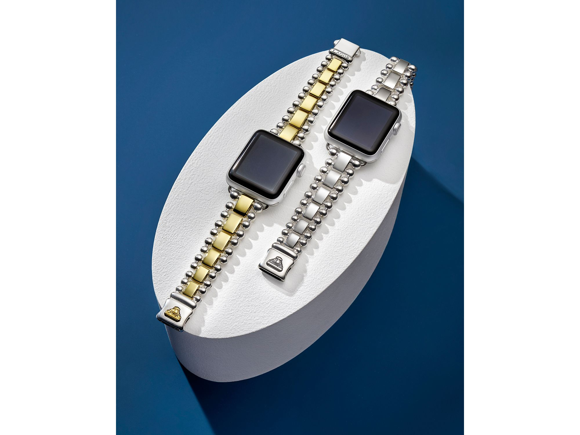 Smart Caviar Sterling Silver 18K Gold Apple™ Watch Bracelet, 38-44mm — Image 3
