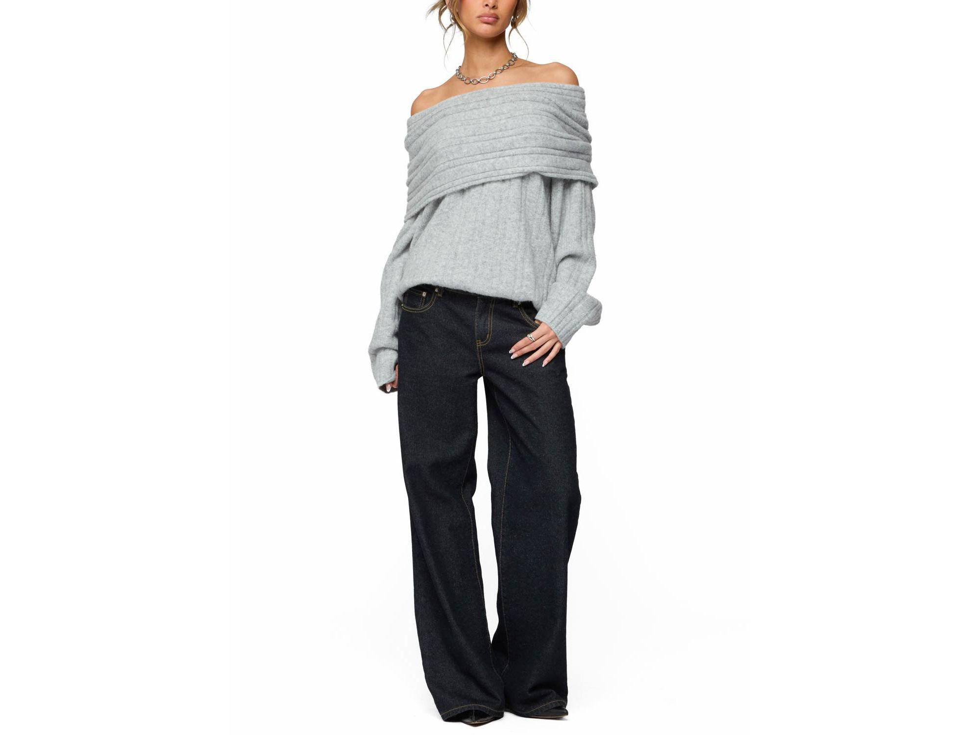 Kadenna Oversized Off Shoulder Sweater — Image 5