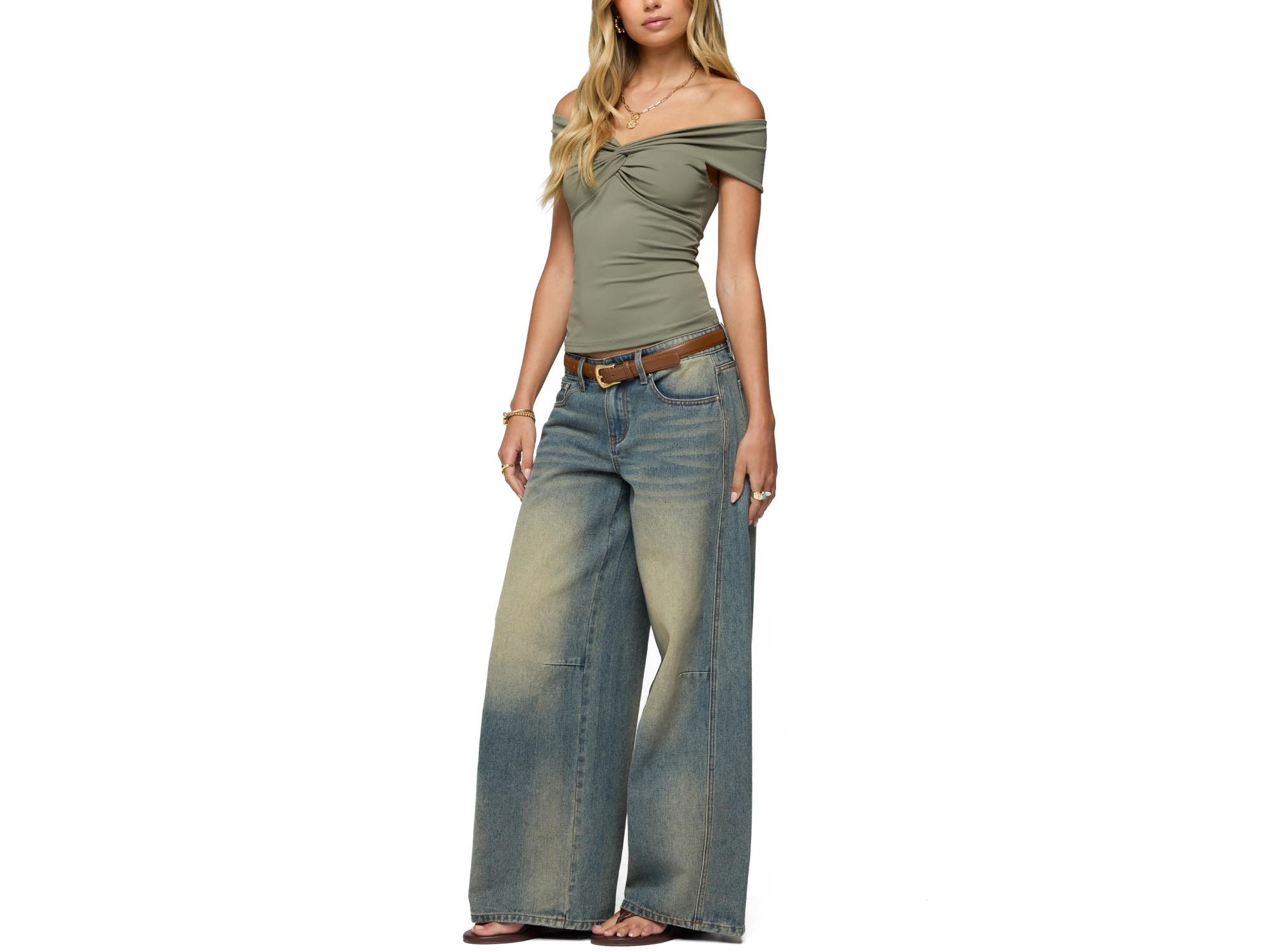 Twisted Front Off Shoulder Top — Image 3