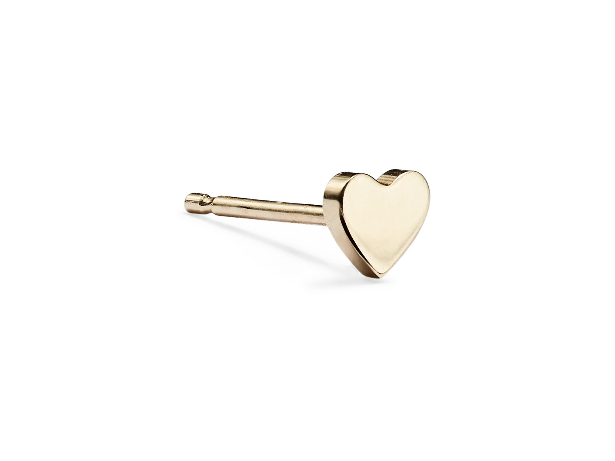 Heart Stud Earrings in 14K Yellow Gold — Image 4