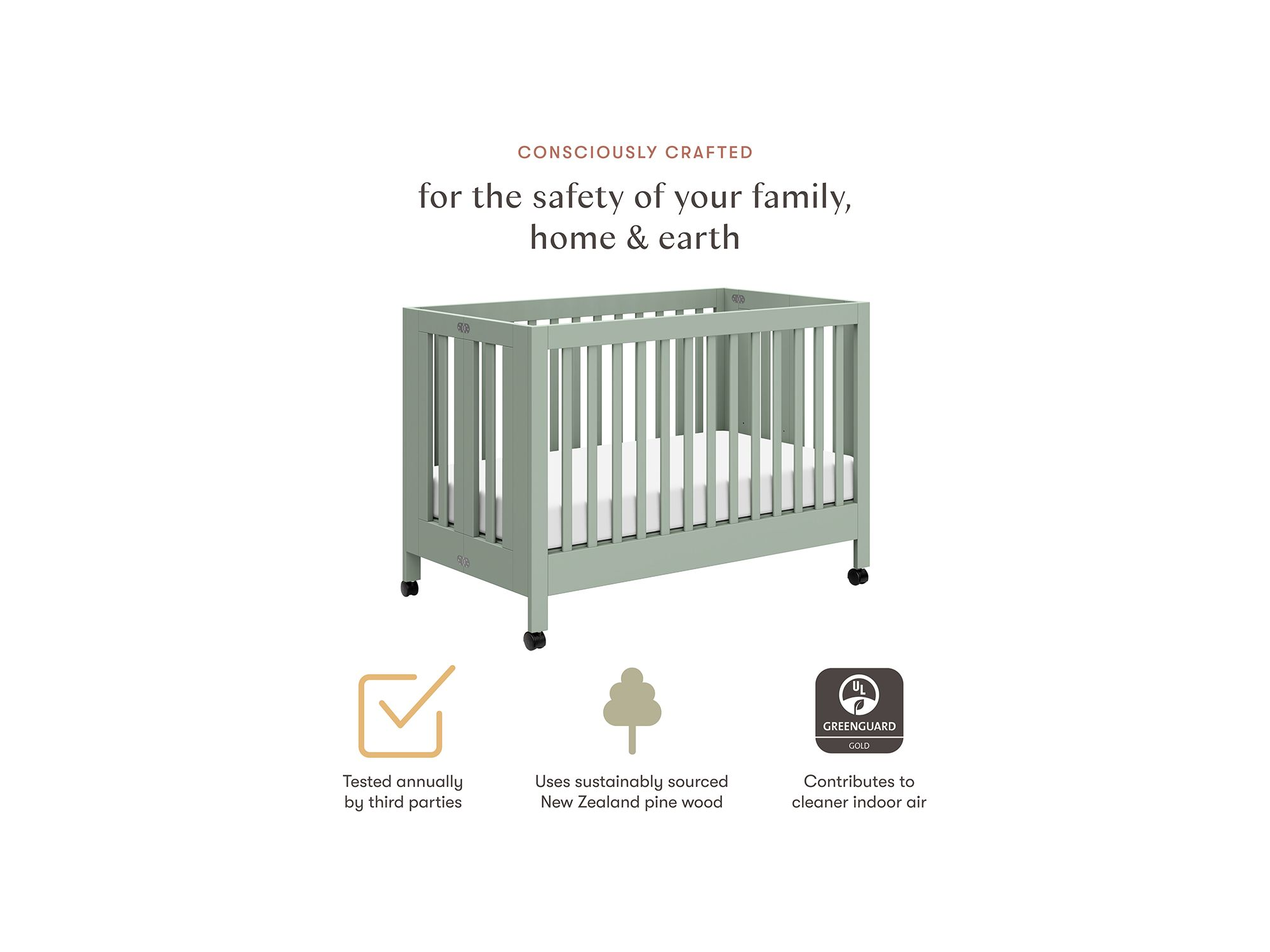 Maki Portable Folding Crib with Toddler Bed Conversion Kit — Image 5