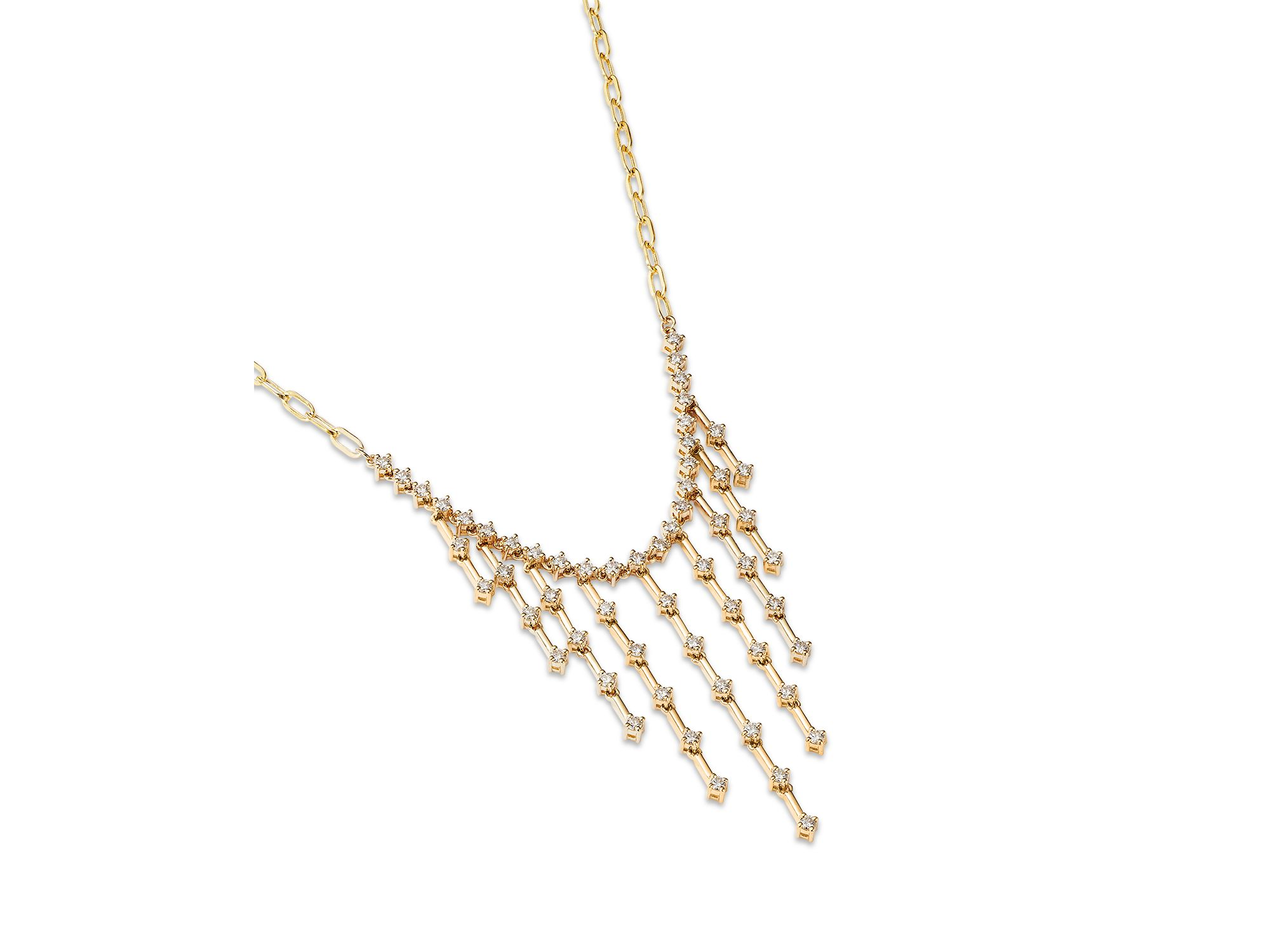 Diamond Droplet Necklace in 14K Yellow Gold, 1.65 tcw — Image 3