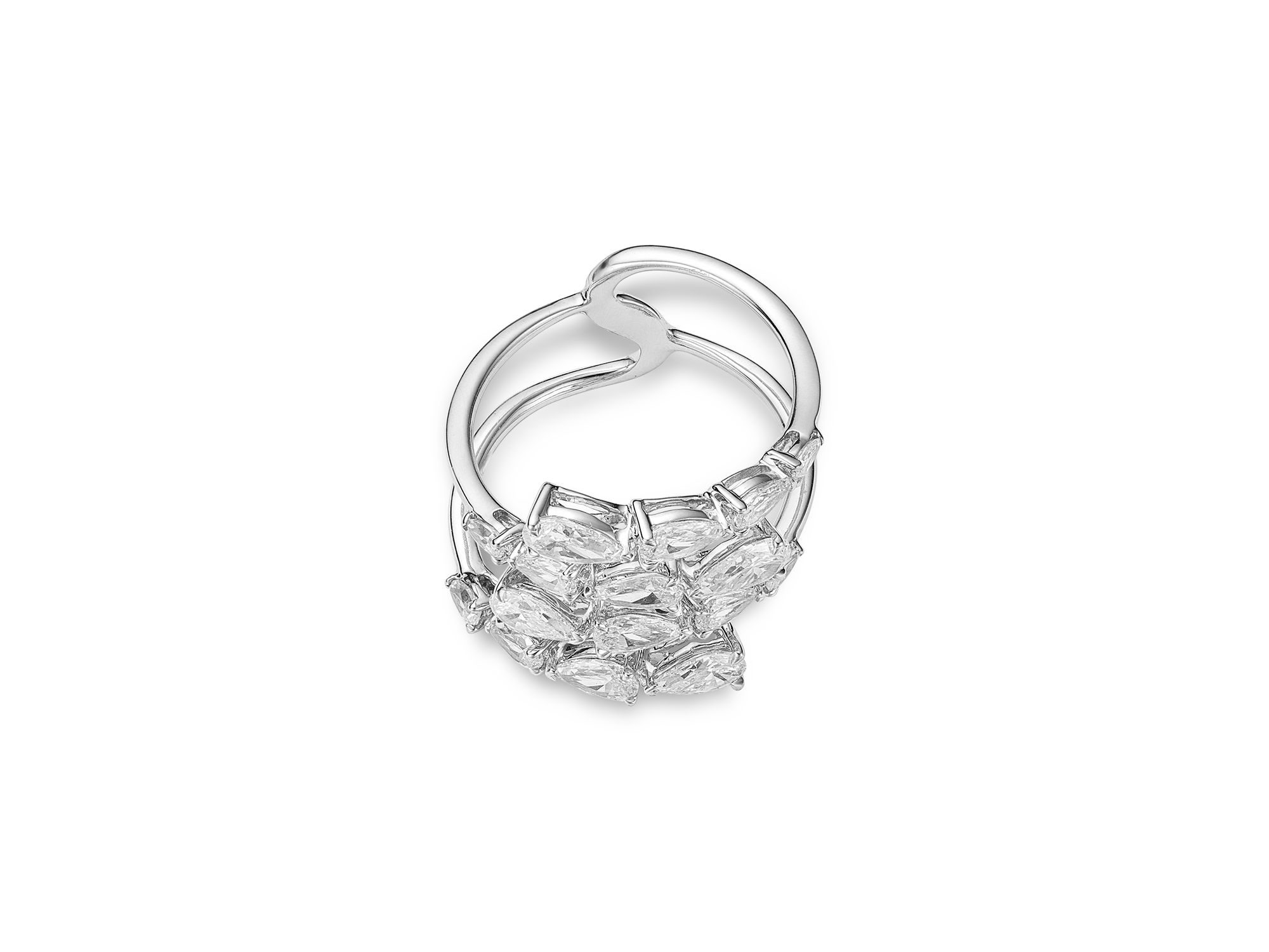 Luxe Collection Certified Lab Grown Diamond Pear Coil Ring in 14K White Gold, 2.0 tcw — Image 3