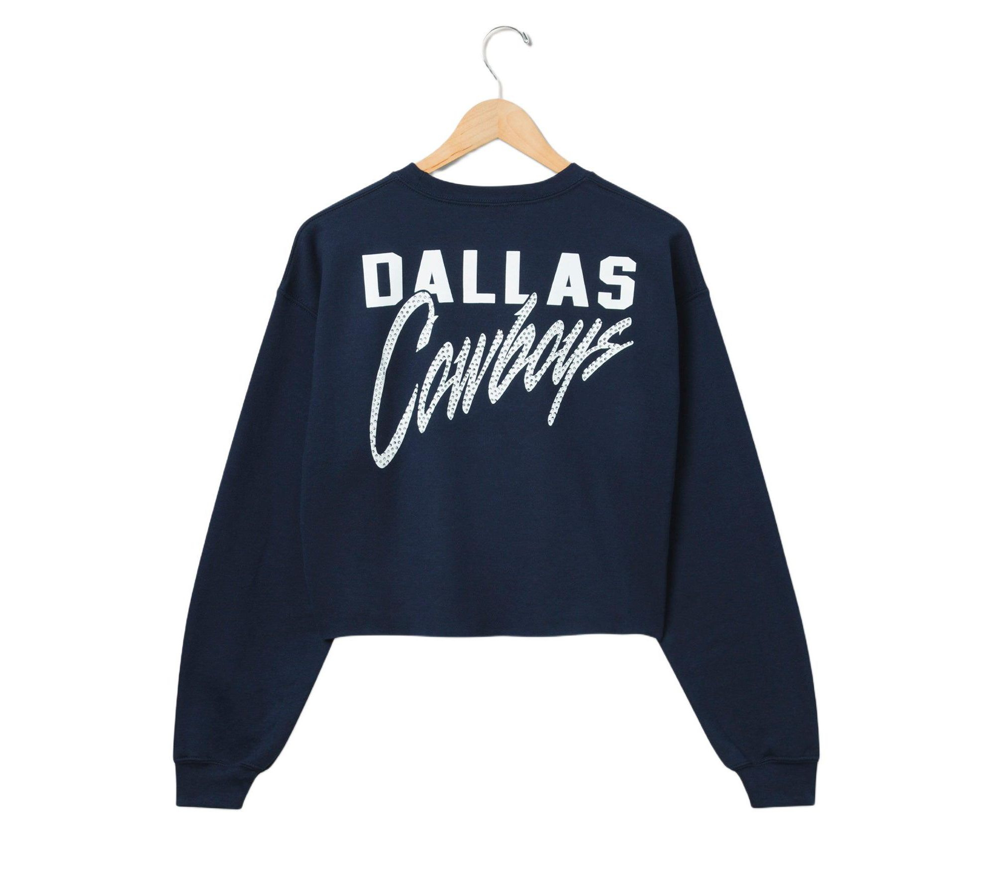 Women's NFL Dallas Cowboys Bling Flea Market Crop Fleece — Image 3