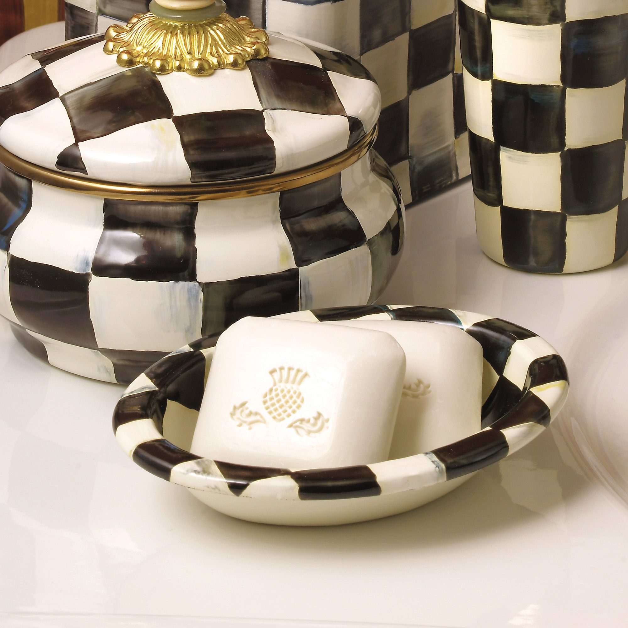 Courtly Check Enamel Soap Dish — Image 3
