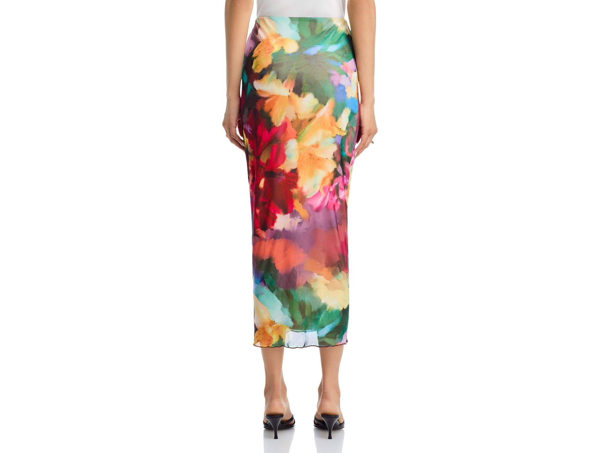 Floral Mesh Long Sleeve Top & Midi Skirt - Exclusive — Image 6