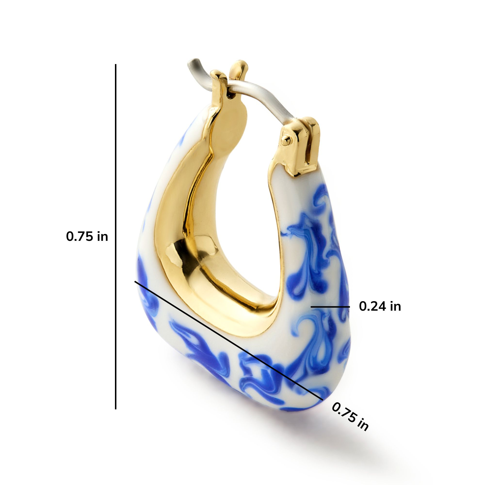 Statement Earrings - Dakota Marble Blue — Image 5